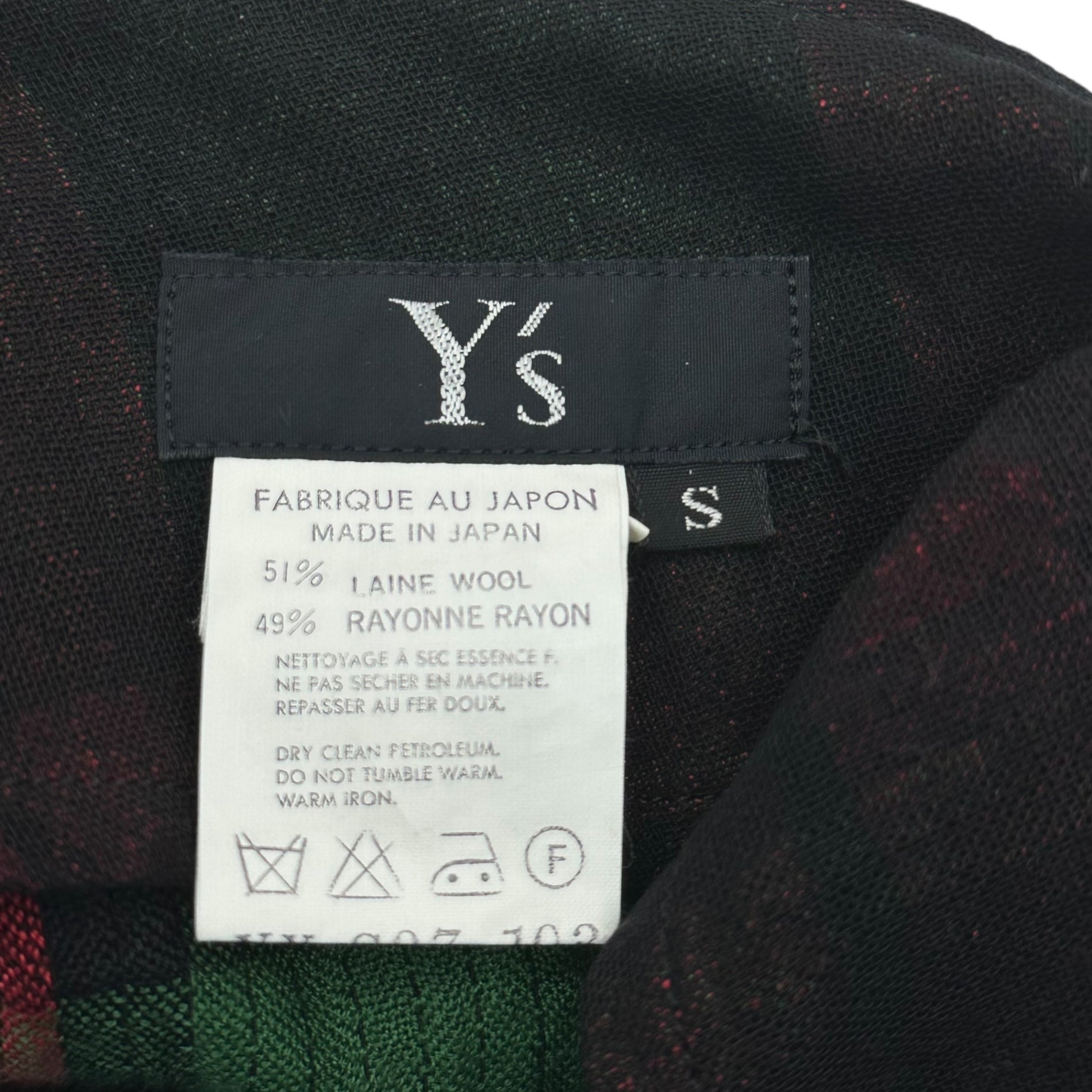 Y's(ワイズ) 00's Lace-up Back Openwork Check Long Skirt 00年代 バックレースアップ 透かし チェック ロング スカート YX-S07-103 S ブラック×レッド