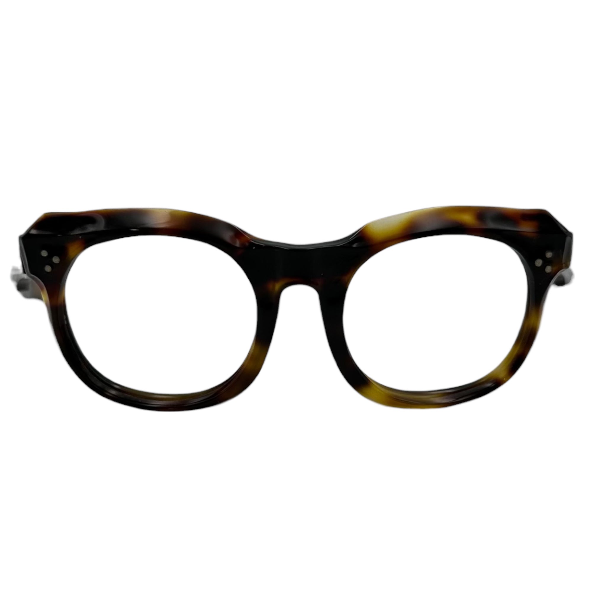 FRENCH VINTAGE(フレンチ ヴィンテージ) 40's Vintage Sunglasses Frames 40年代 ヴィンテージ サングラス フレーム 眼鏡 ブラウン アヴァンギャルド 芯無し セルロイド 3ドット