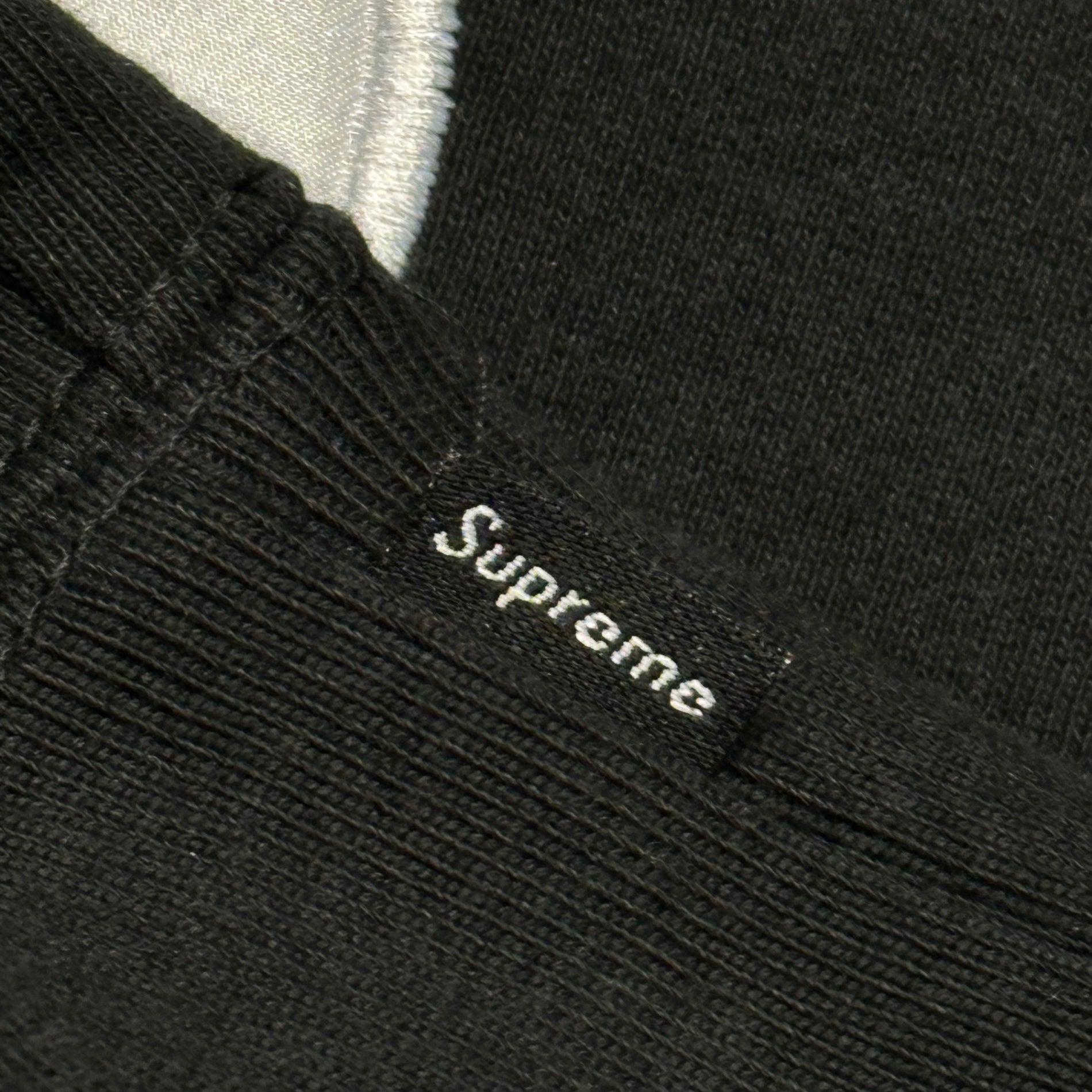 SUPREME(シュプリーム) 25AW Satin Applique Hooded Sweatshirt ロゴ サテン アップリケ プルオーバー パーカー L ブラック×ホワイト 25FW