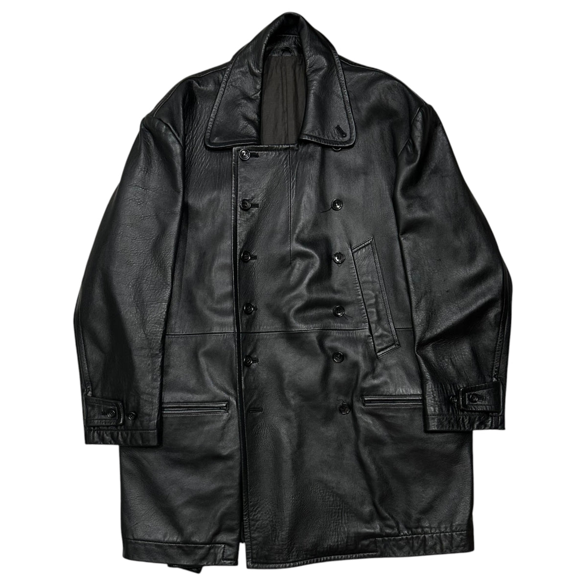Y's bis(ワイズビス) 1980's Lamb Leather Double Leather Coat ラム レザー ダブル レザー コート BF-C16-761 FREE ブラック 80s ワイズビス初期生産品 稀少 アーカイブ