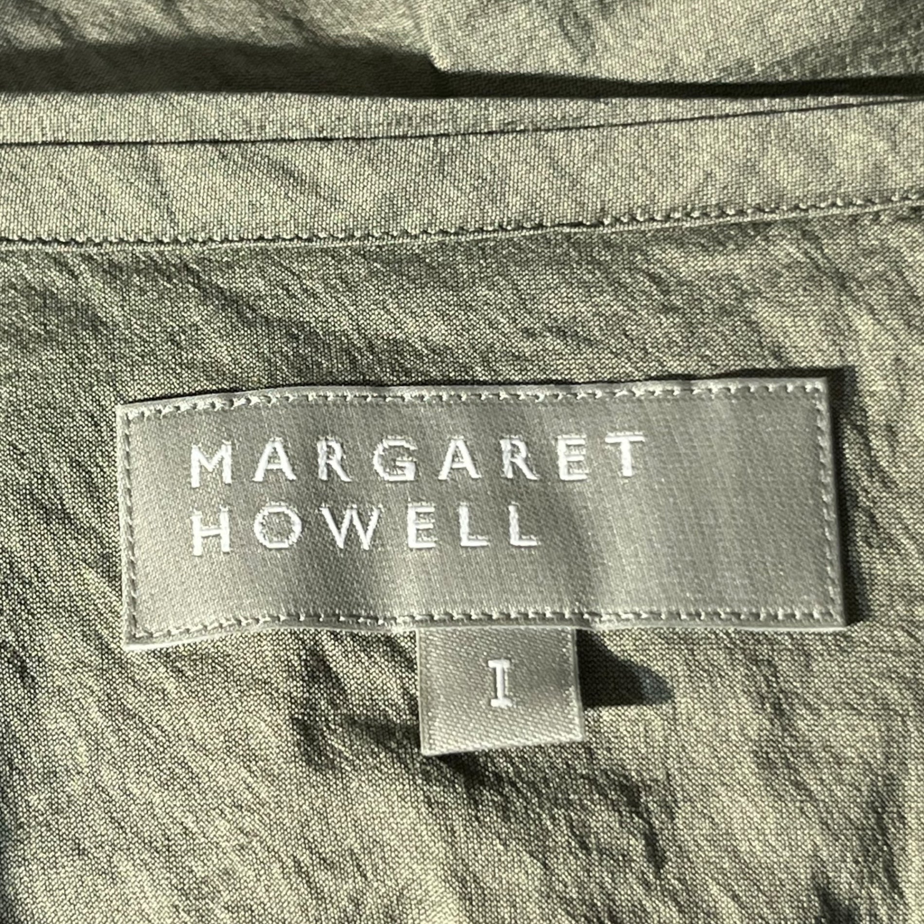 MARGARET HOWELL(マーガレットハウエル) 23SS FINE COTTON SILK BLOUSE コットン シルク ブラウス 578-3153005 1(S) カーキ