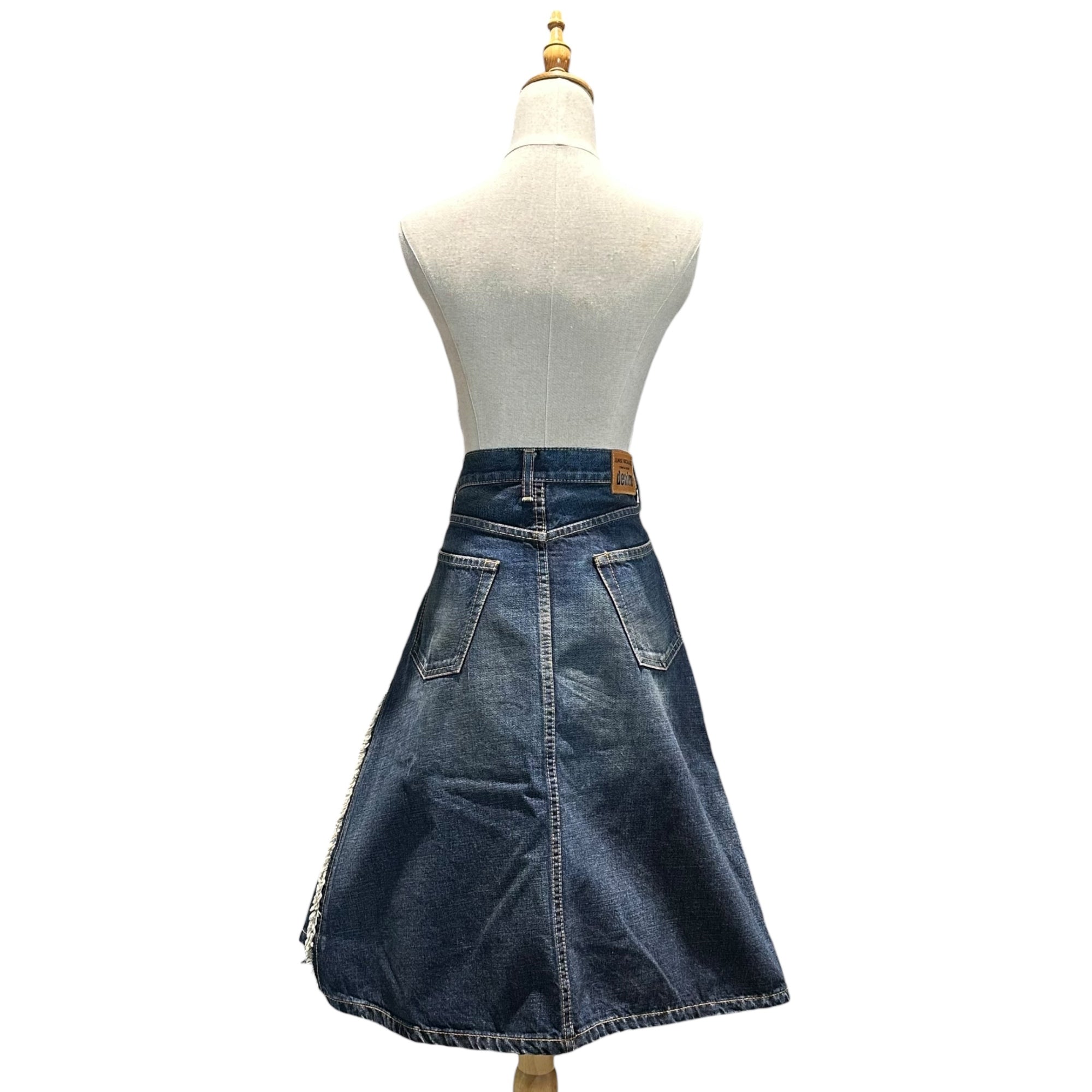 COMME des GARCONS JUNYA WATANABE(コムデギャルソンジュンヤワタナベ) 11SS Asymmetrical Design Denim Skirt アシンメトリー デザイン デニム スカート JZ-S201 L インディゴ AD2010 USED加工