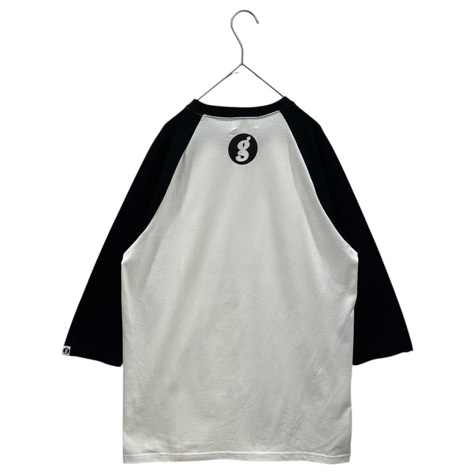 GOODENOUGH(グッドイナフ) Glam G One-Point Logo 7/8 Sleeve Raglan T-Shirt グラムG ワンポイント ロゴ 7分袖 ラグラン Tシャツ 3(L程度) ブラック×ホワイト