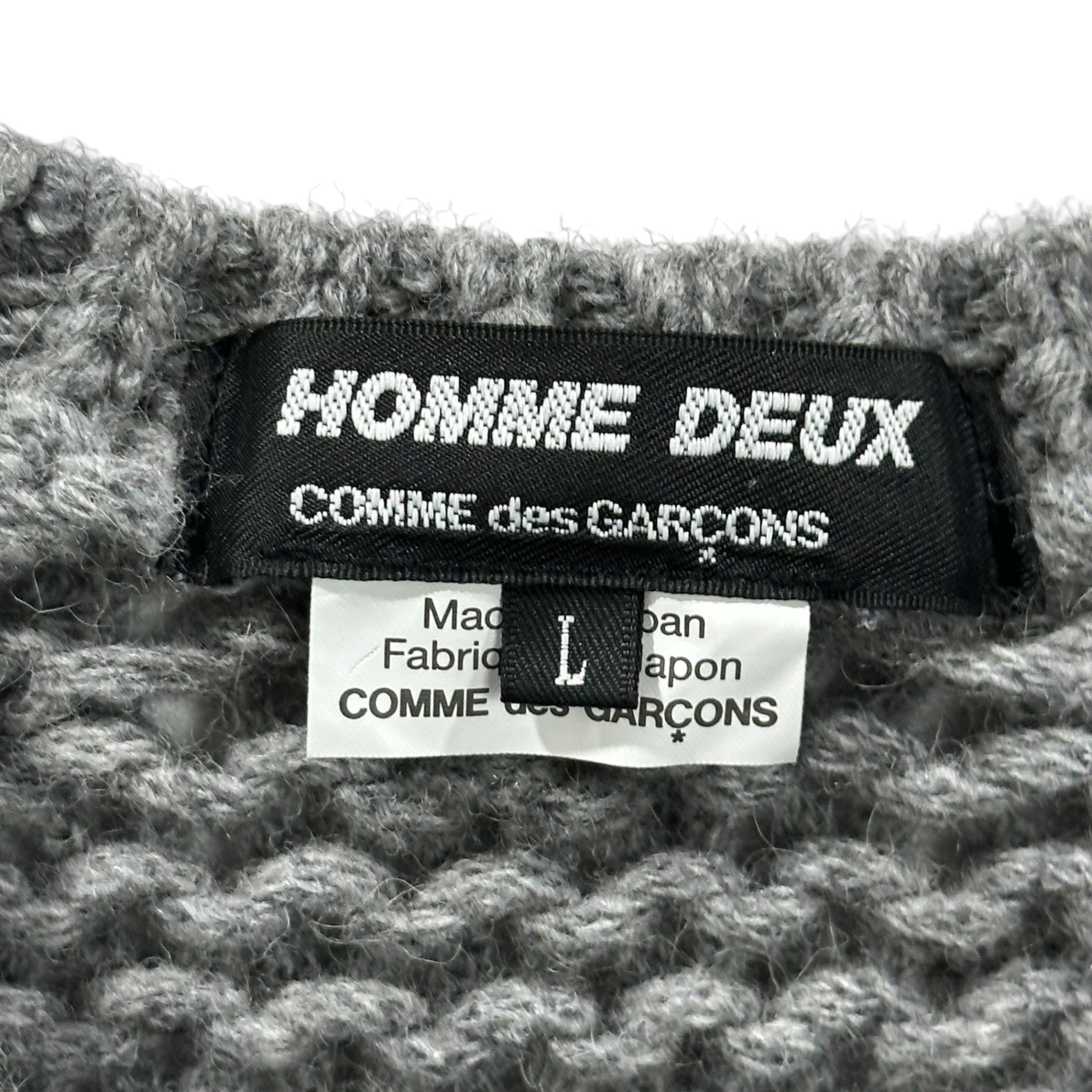 COMME des GARCONS HOMME DEUX(コムデギャルソンオムドゥ) 24AW Low-Gauge Crew-Neck Sweater ローゲージ クルーネック ニット DN-N005 L グレー AD2024