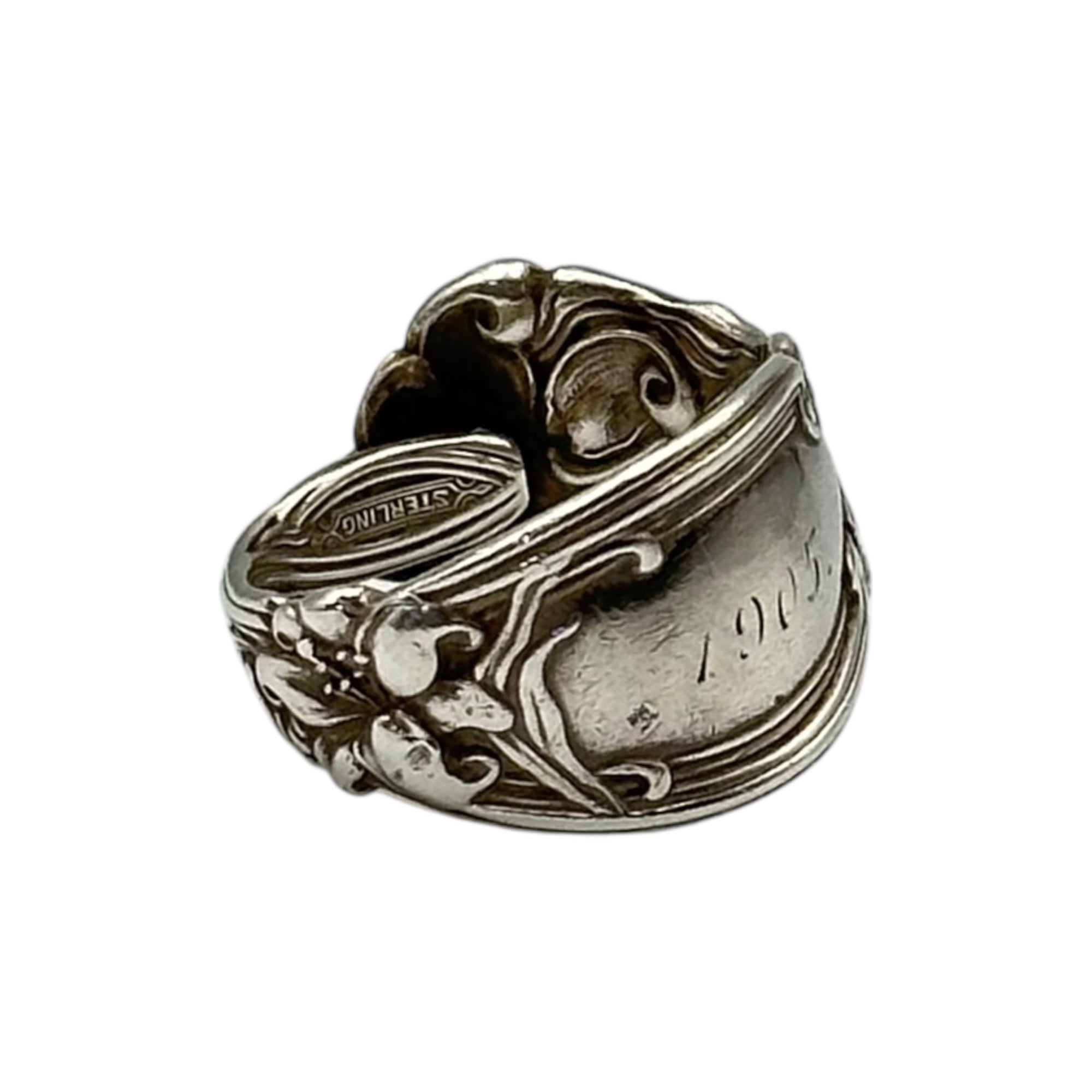 Euro antique(ヨーロッパアンティーク) 1900's Sterling Silver Spoon Ring スターリング シルバー スプーン リング 25号 シルバー 1900初頭 1905刻印 指輪 ヴィンテージ