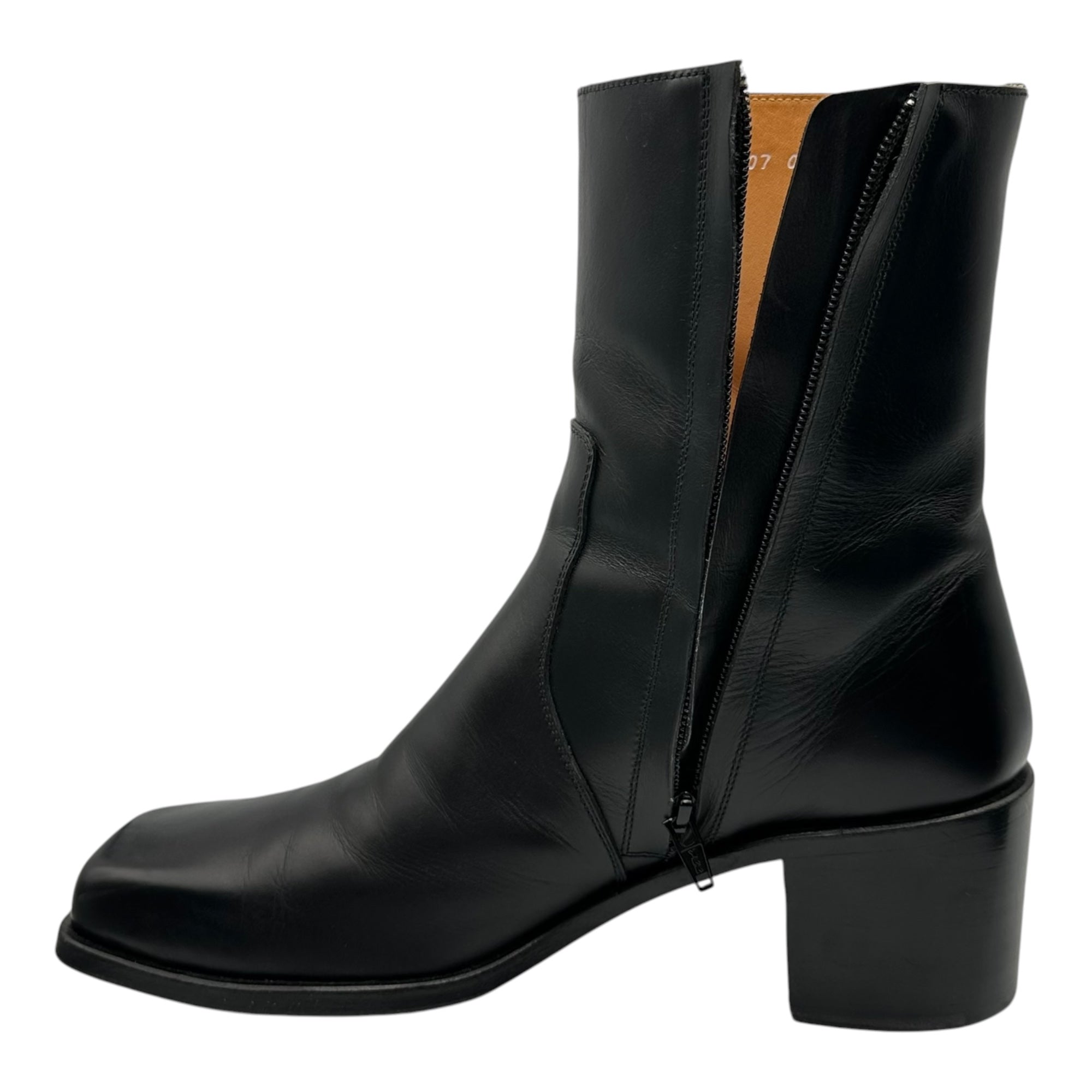 JOHN LAWRENCE SULLIVAN(ジョンローレンスサリバン) Square-toe heeled boots スクエア トゥ ヒール ブーツ ブラック