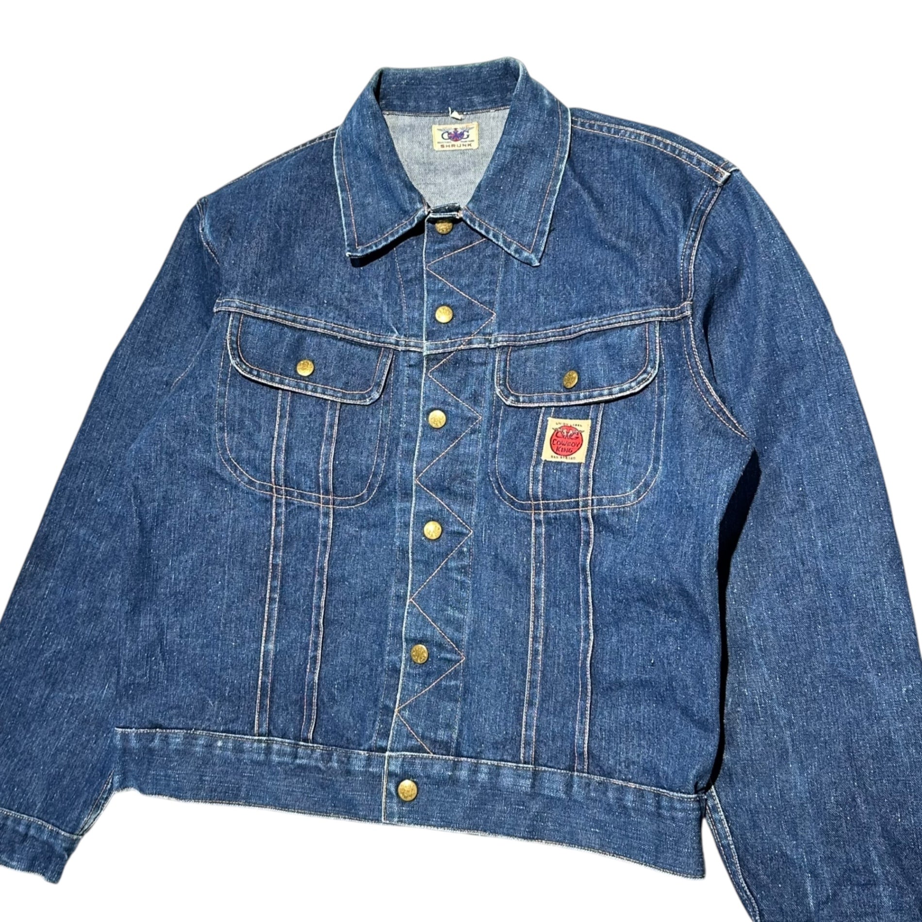 GWG(ジーダブルジー) 60's~70's ”COWBOY KING” Vintage Denim Jacket カーボーイキング ヴィンテージ デニム ジャケット 42 M インディゴ 60年代～70年代 古着