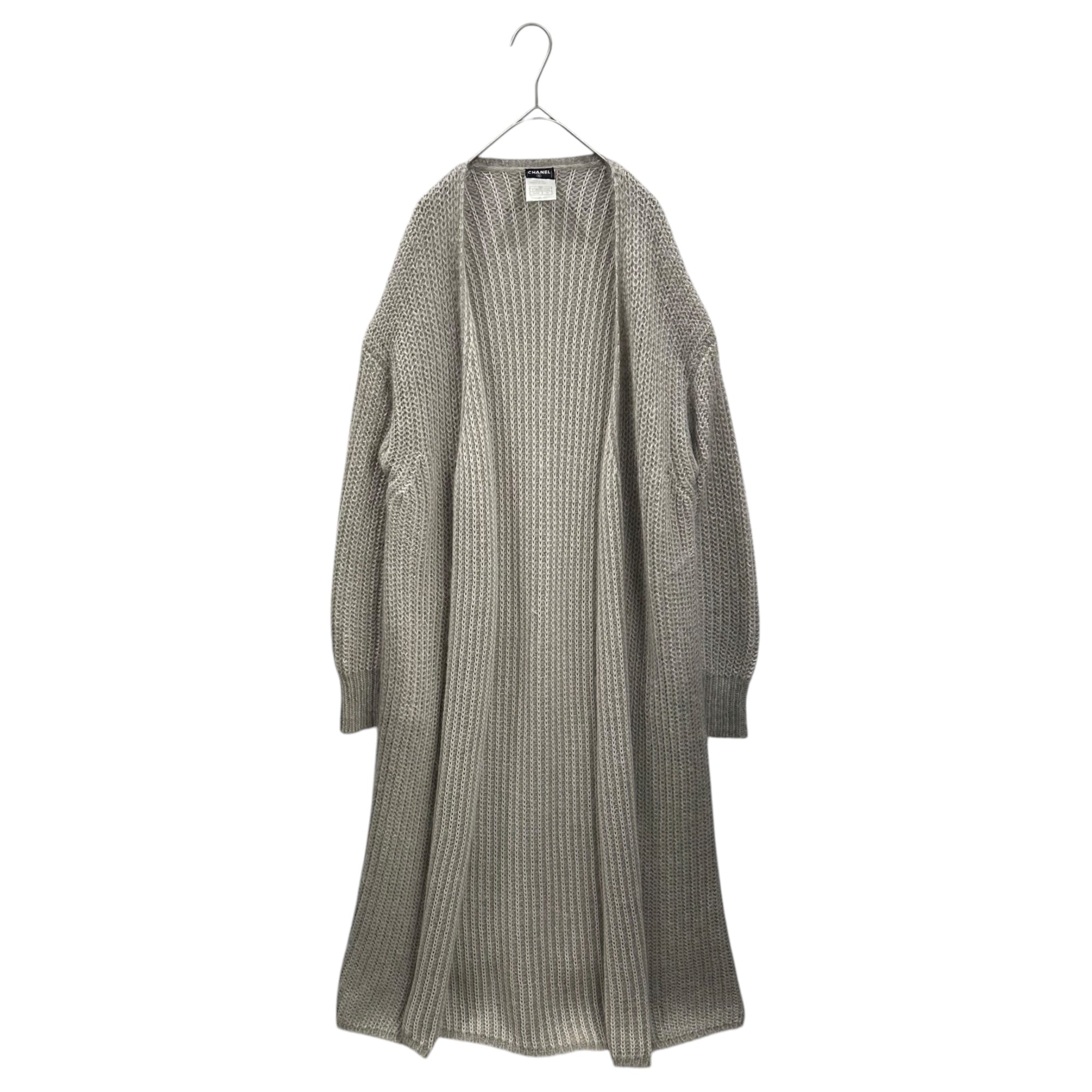 CHANEL(シャネル) 2004AW Silk Rayon Super Long Cardigan シルク レーヨン スーパー ロング カーディガン P23893W03364 38 ライトグレー 04A ニット