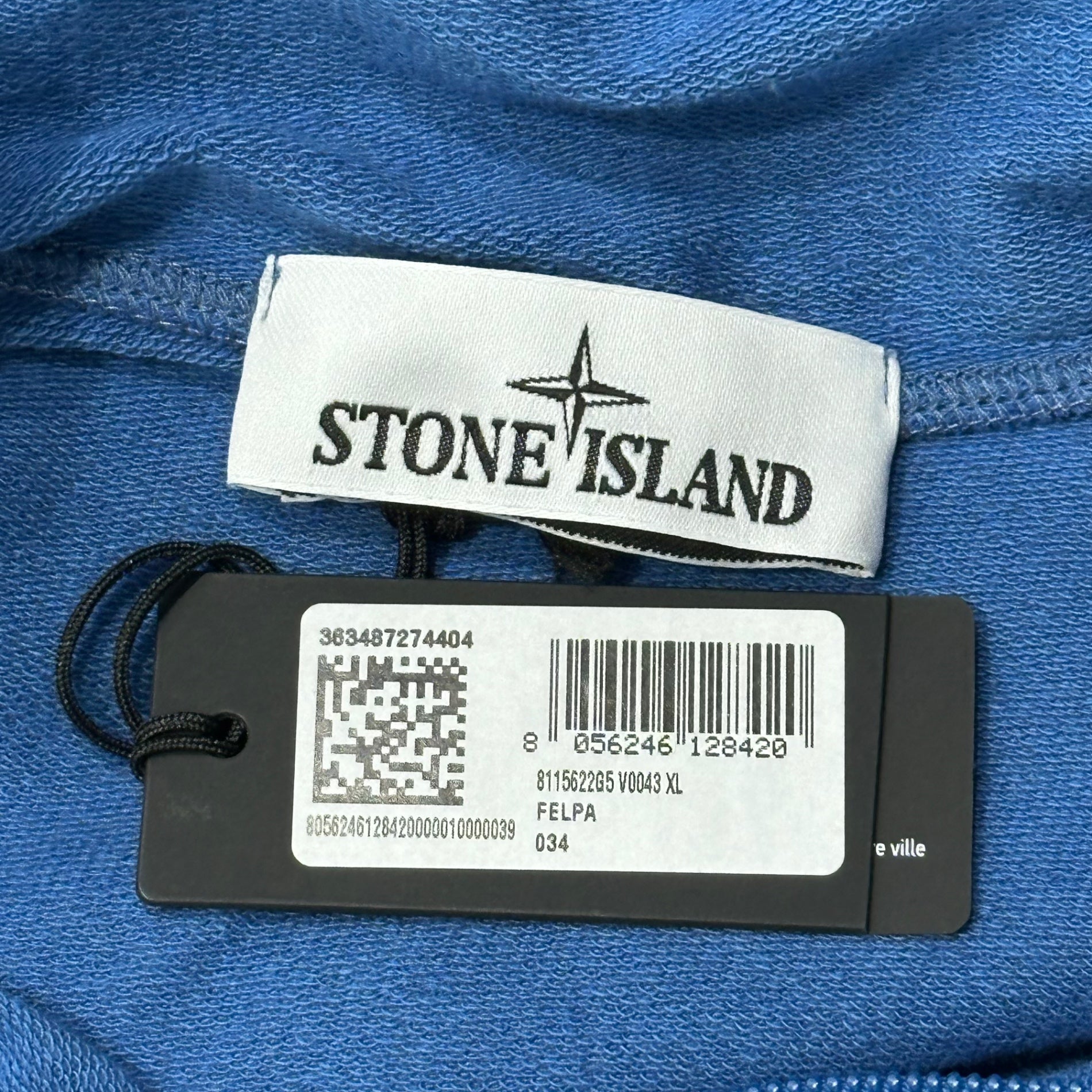 STONE ISLAND(ストーンアイランド) 24AW Stellina Zip-up Hoodie ステルリーナ ジップアップ パーカー 8115622G5 XL ブルー ロゴ 刺繍