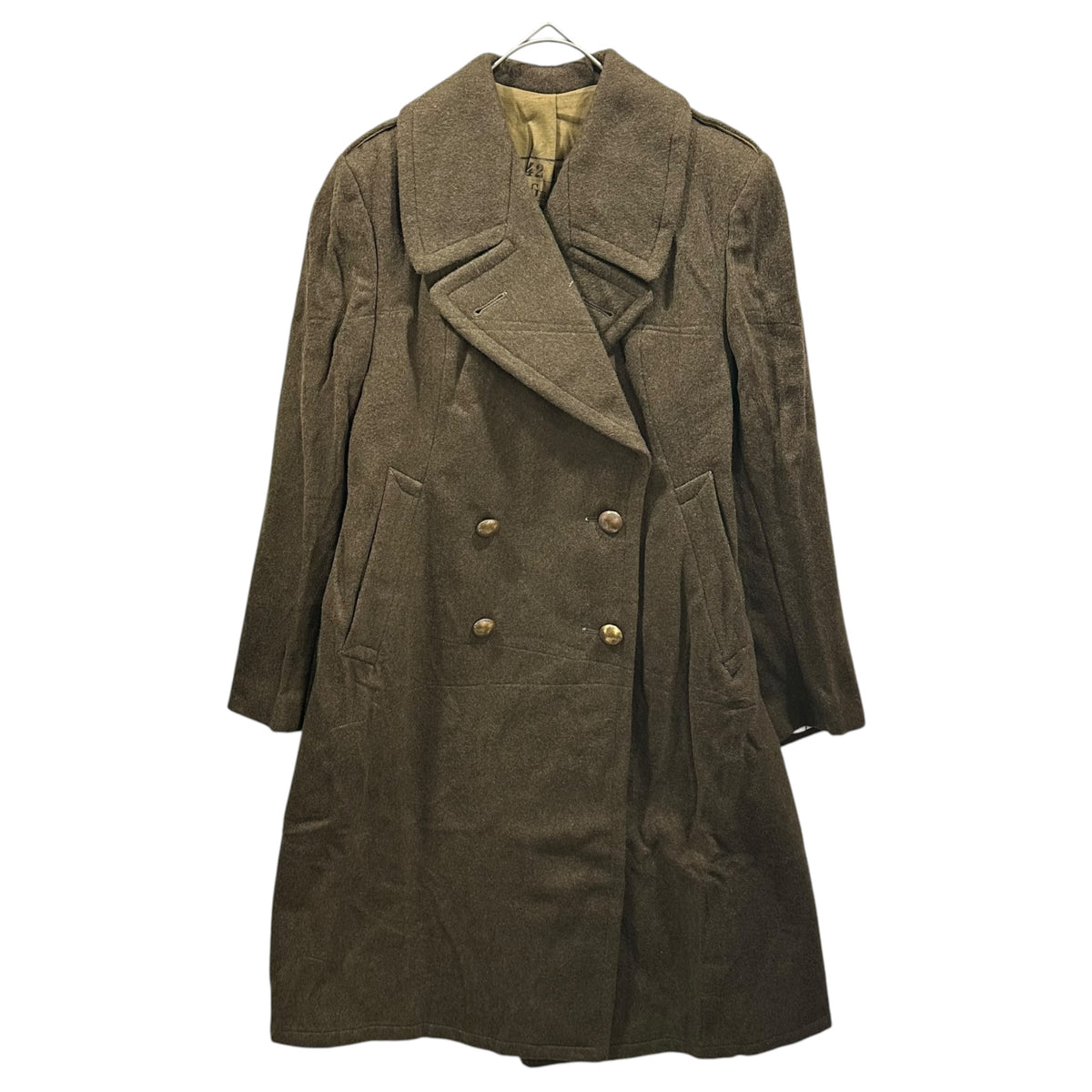 FRENCH MILITARY(フランス軍) 1950's~ Vintage Officer Wool Long Coat ヴィンテージ オフィサー ウール ロング コート 42 オリーブ 推定50年代 メルトン