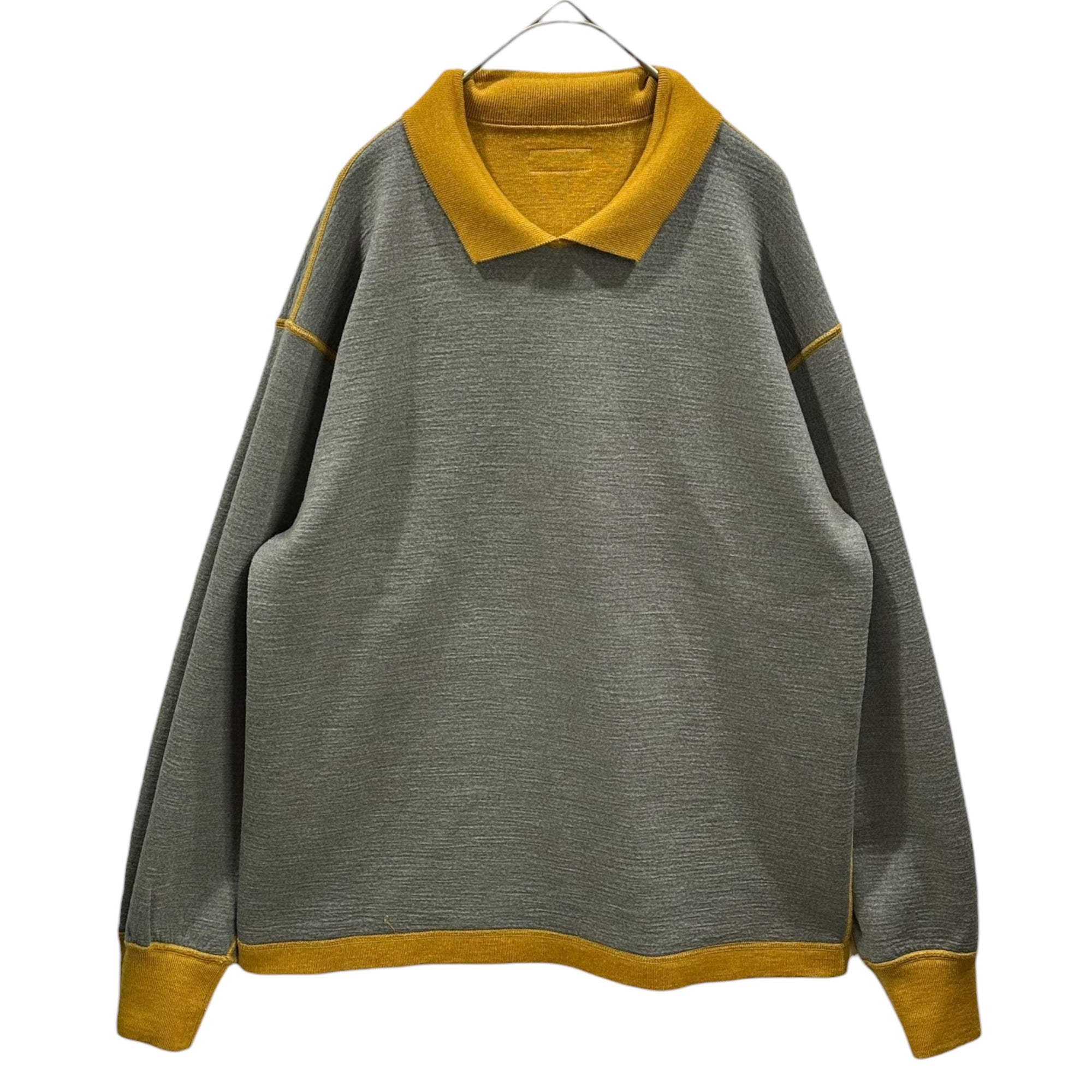 COMME des GARCONS HOMME(コムデギャルソンオム) 1990AW Sweater-Knit Polo Shirt スウェットライク ポロニット HT-080090 イエロー AD1990 90's 90年代 田中オム