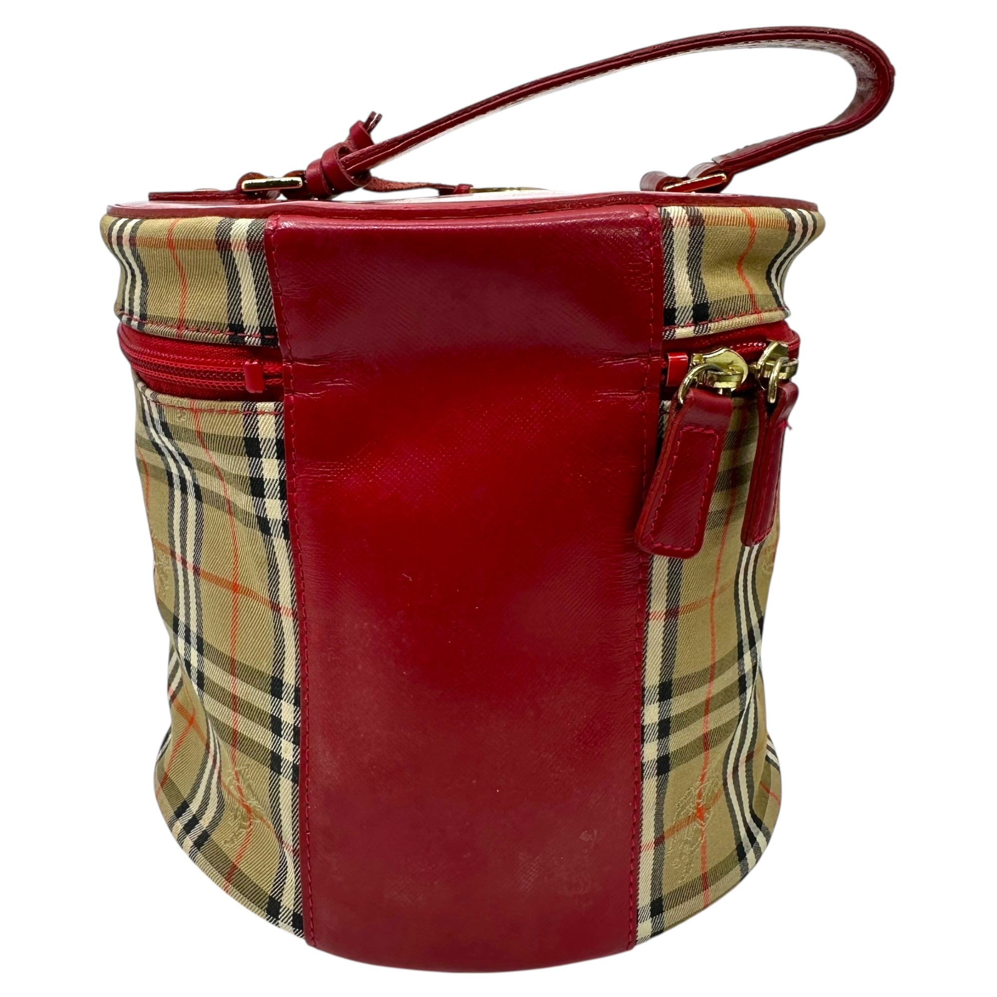 Burberry’s(バーバリーズ) Nova Check Vanity Bag Pouch ノバチェック バニティ バッグ ポーチ ベージュ×レッド