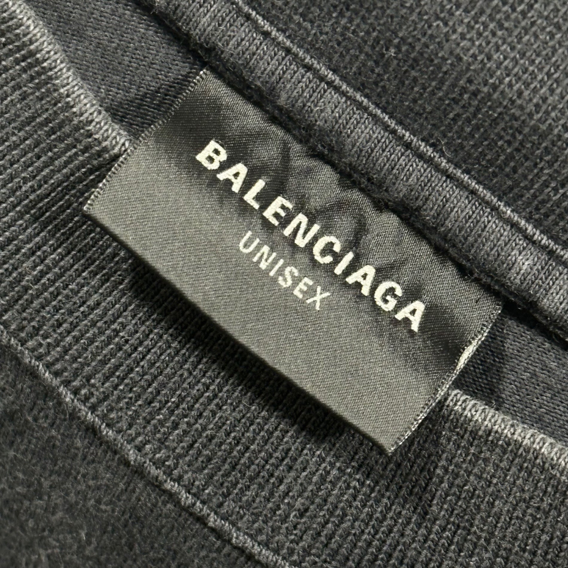 BALENCIAGA(バレンシアガ) 2023AW Hand Drawn T-Shirt バンドペイント ヴィンテージ加工 Tシャツ JP57 2023 01382 M ブラック×ホワイト