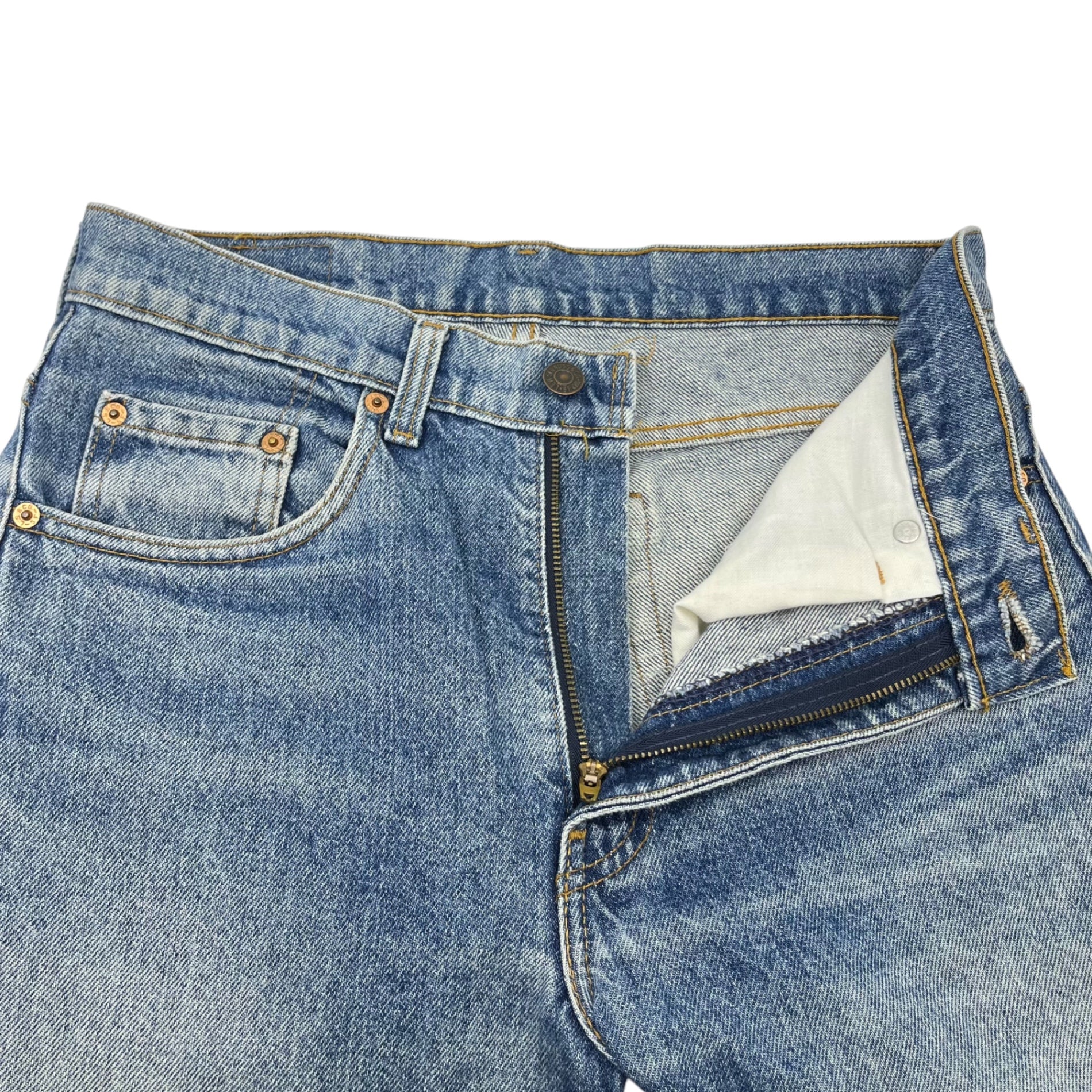 Levi's(リーバイス) 90's 505 USA made vintage straight denim pants ヴィンテージ ストレート デニム パンツ 505-0217 W31 L34 ライトインディゴ 裏ボタン525 90年代