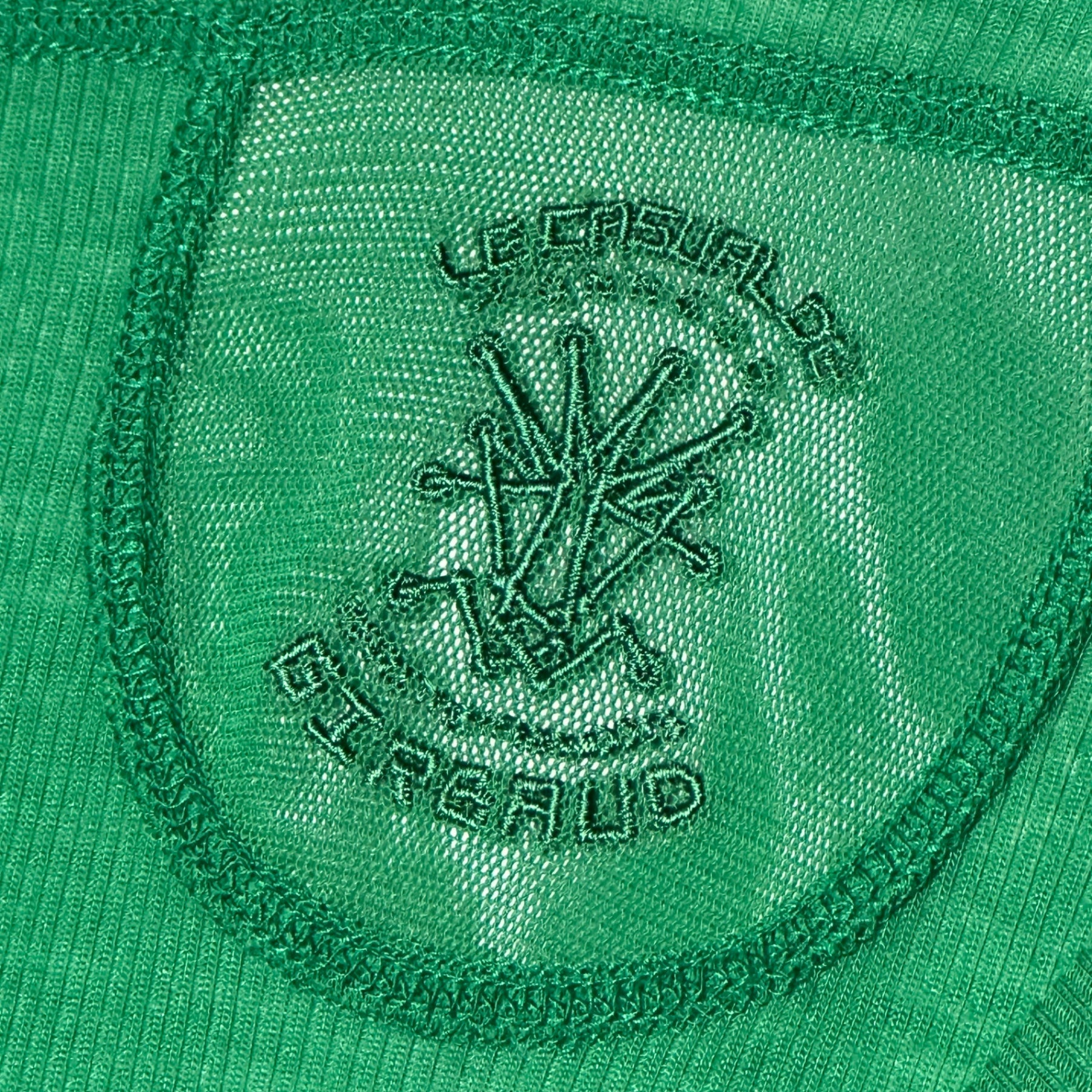 MARITHE FRANCOIS GIRBAUD(マリテフランソワジルボー) 00's V-neck Mesh Logo L/S T-Shirt Vネック メッシュ ロゴ ロング 長袖 カットソー F7-9628 S グリーン Y2K