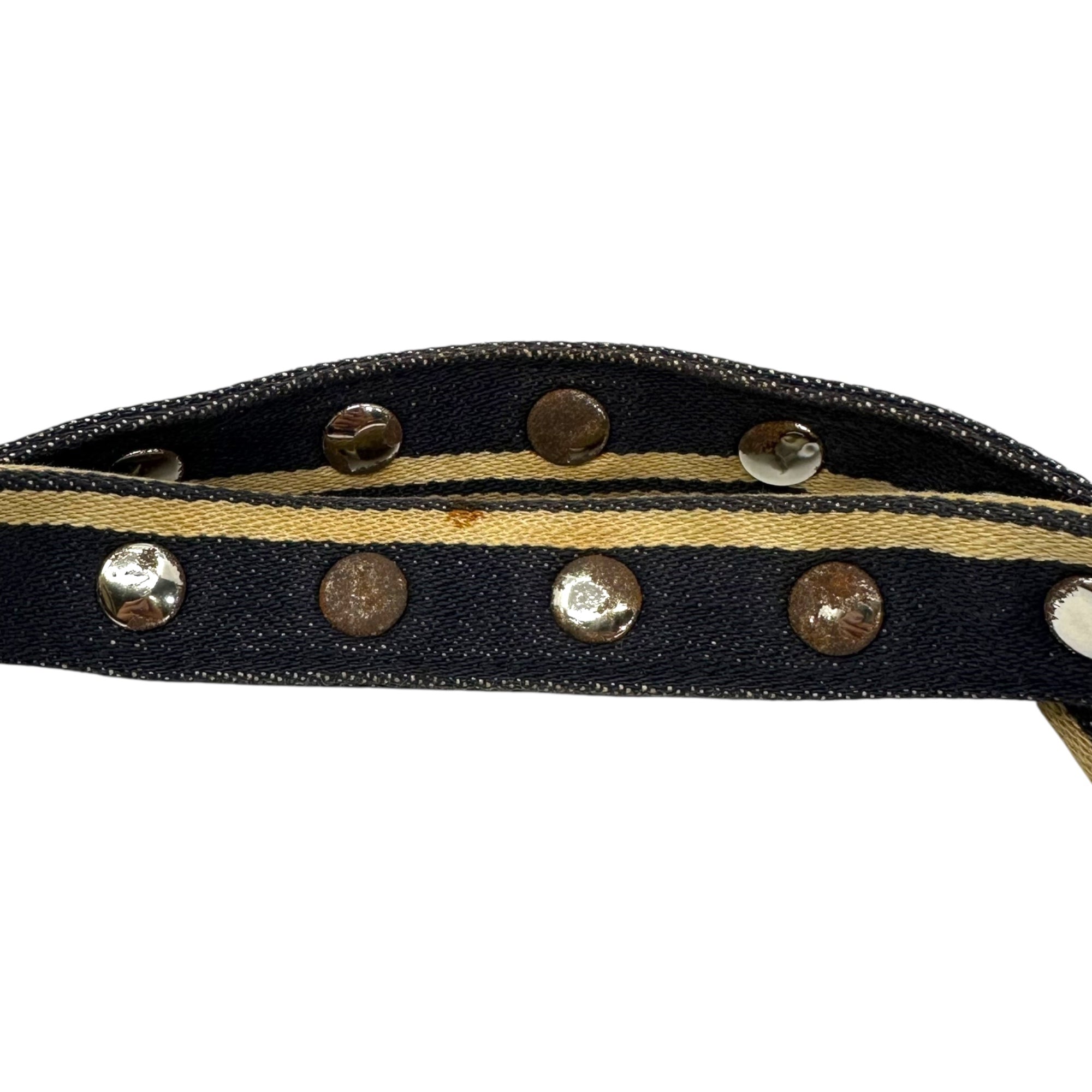 CdG JUNYA WATANABE MAN PINK×10・corso・como(コムデギャルソンジュンヤワタナベマンピンク×ドゥエチコルソコモ) 03SS Round Stud Decorated Striped Logo Tote Bag ラウンド スタッズ 装飾 ストライプ ロゴ トート バッグ ネイビー×ピンク