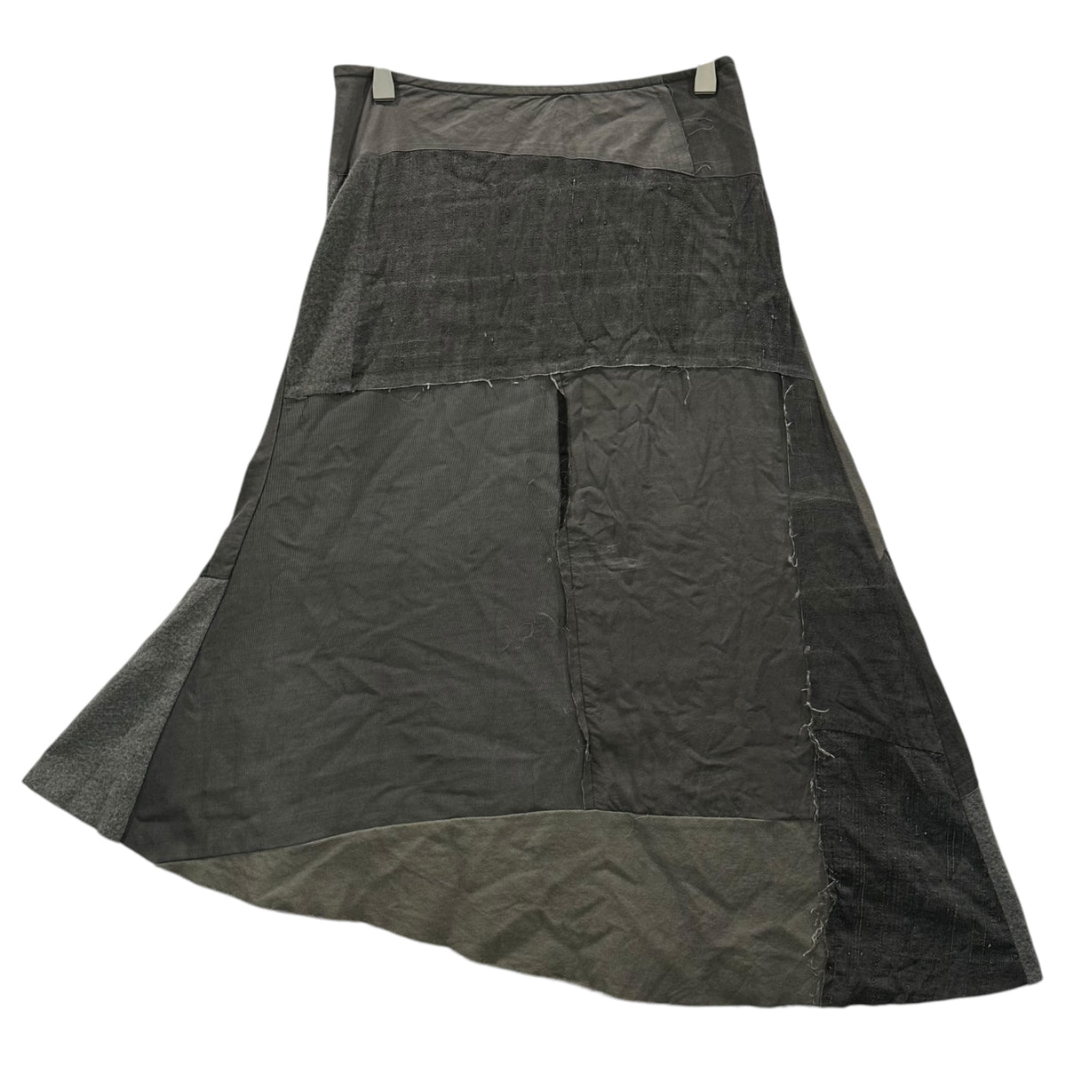 JUNYA WATANABE COMME des GARCONS(ジュンヤワタナベコムデギャルソン) 2002AW Mixed-Fabric Patchwork Skirt 異素材 パッチワーク スカート JG-S063 S グレー AD2002