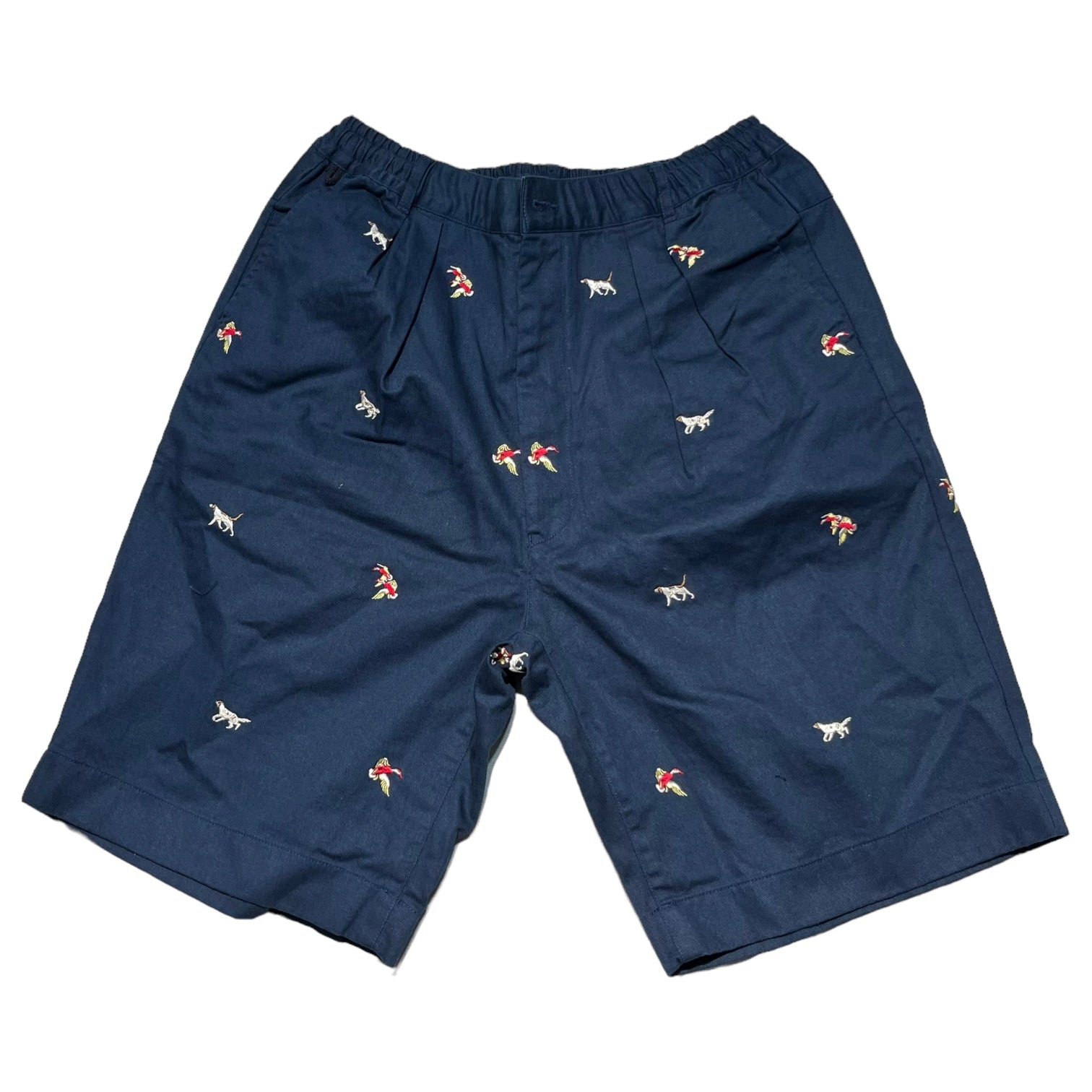 L.L.BEAN(エルエルビーン) animal stitch wide shorts アニマルステッチワイドショーツ M ネイビー