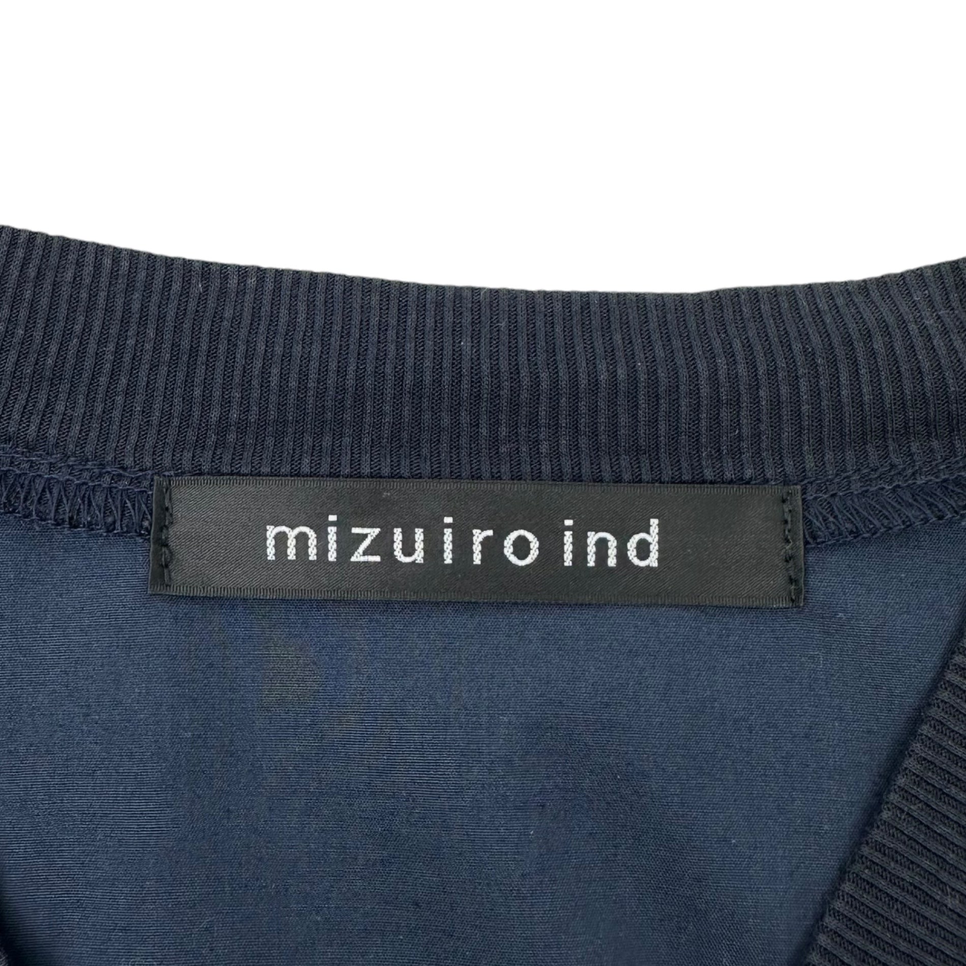 mizuiro ind(ミズイロインド) Vネック リブ コンビ ワンピース FREE ネイビー