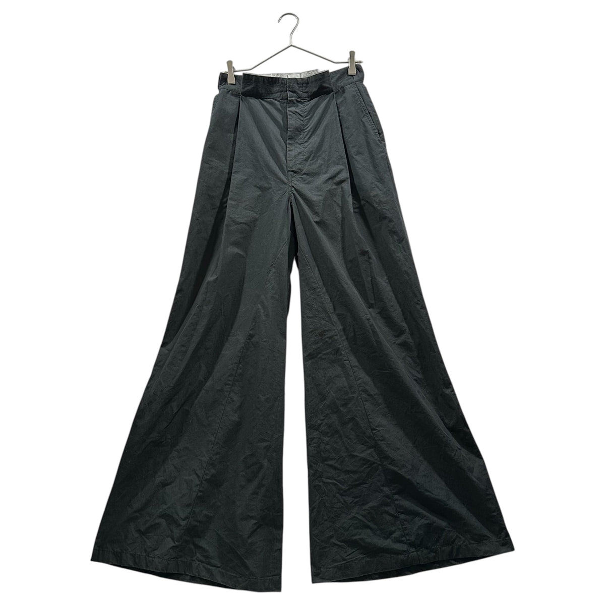 MAISON MARGIELA(メゾンマルジェラ) 2025SS Wide-leg Pleated Trousers プリーツ タック ワイド パンツ S51KA0601 36 ブラック バギー