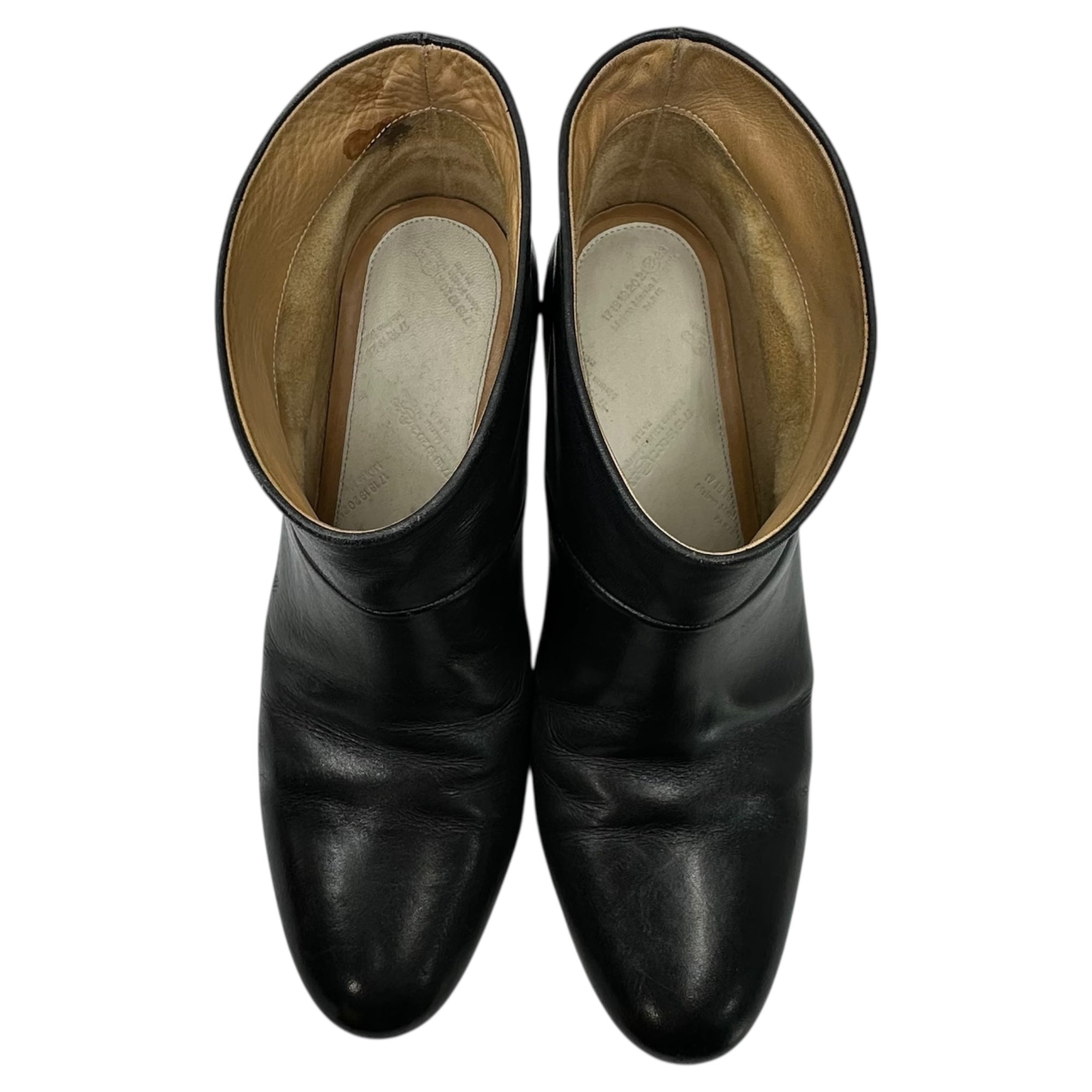 Maison Martin Margiela(メゾン マルタンマルジェラ) 70mm heel Leather Short Boots 7cm ヒール レザー ショート ブーツ 38WU0234 37(23.5cm程度) ブラック ブーティ