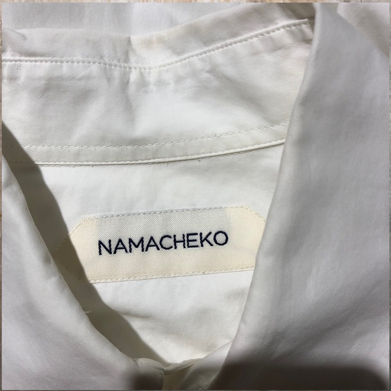 NAMACHEKO(ナマチェコ) フロントデザインステッチシャツ S ホワイト