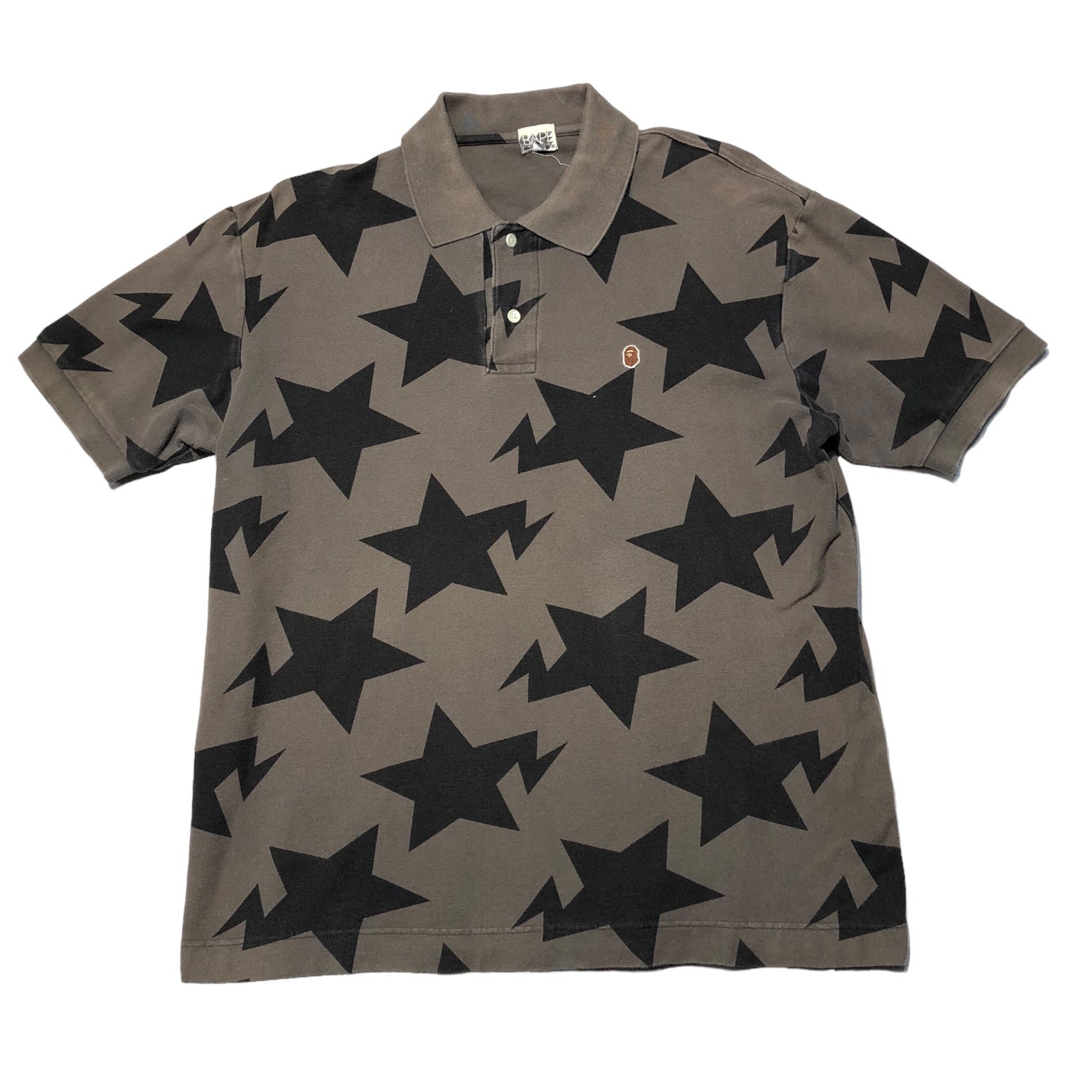 A BATHING APE(アベイシングエイプ) 00's BAPE STA one point logo polo shirt ベイプ スタ ワンポイント ロゴ ポロシャツ L ブラウン×ブラック