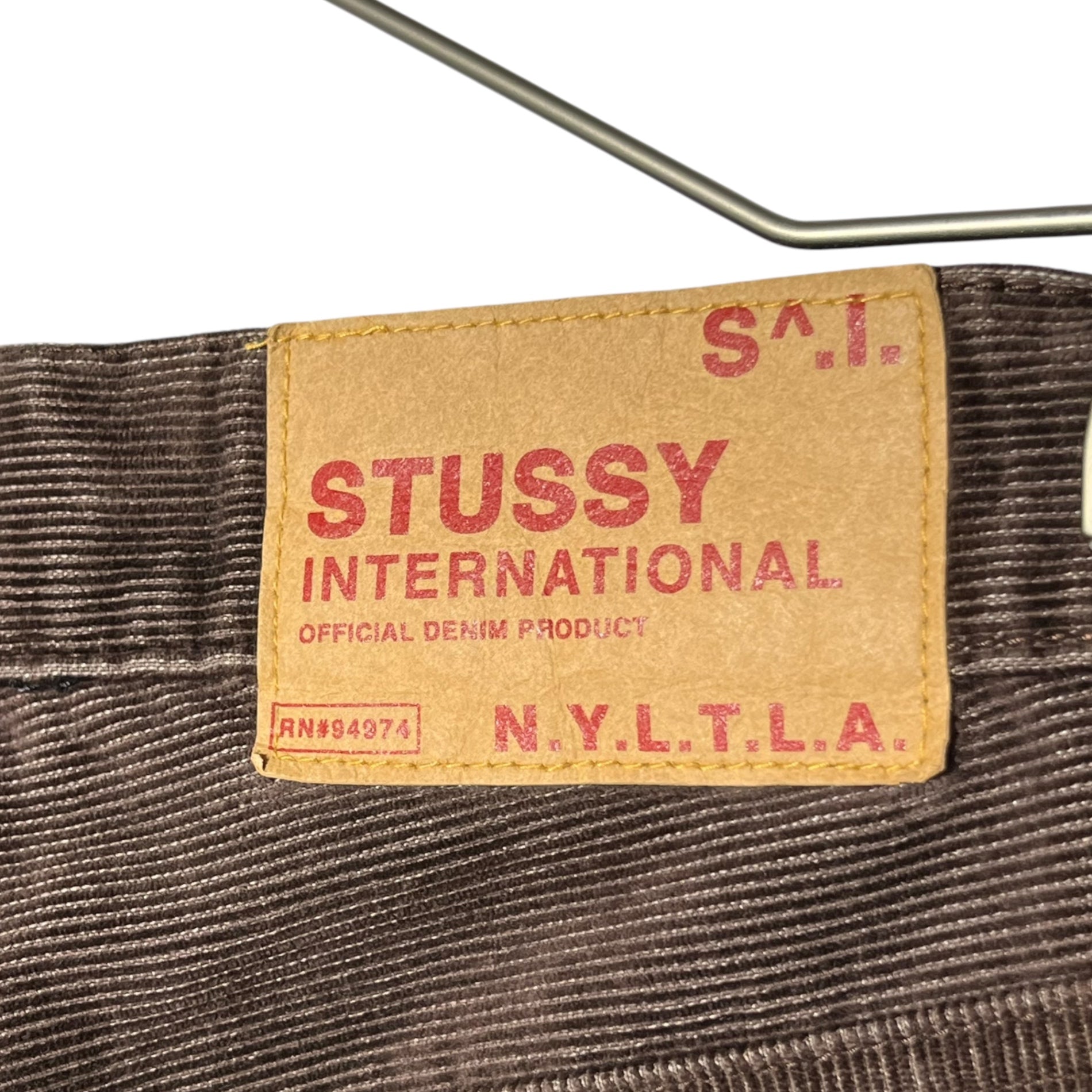 STUSSY(ステューシー) 90's ~ 00's USA made Corduroy straight pants コーデュロイ ストレート パンツ 30 ブラウン 紺タグ 90年代～ OLD