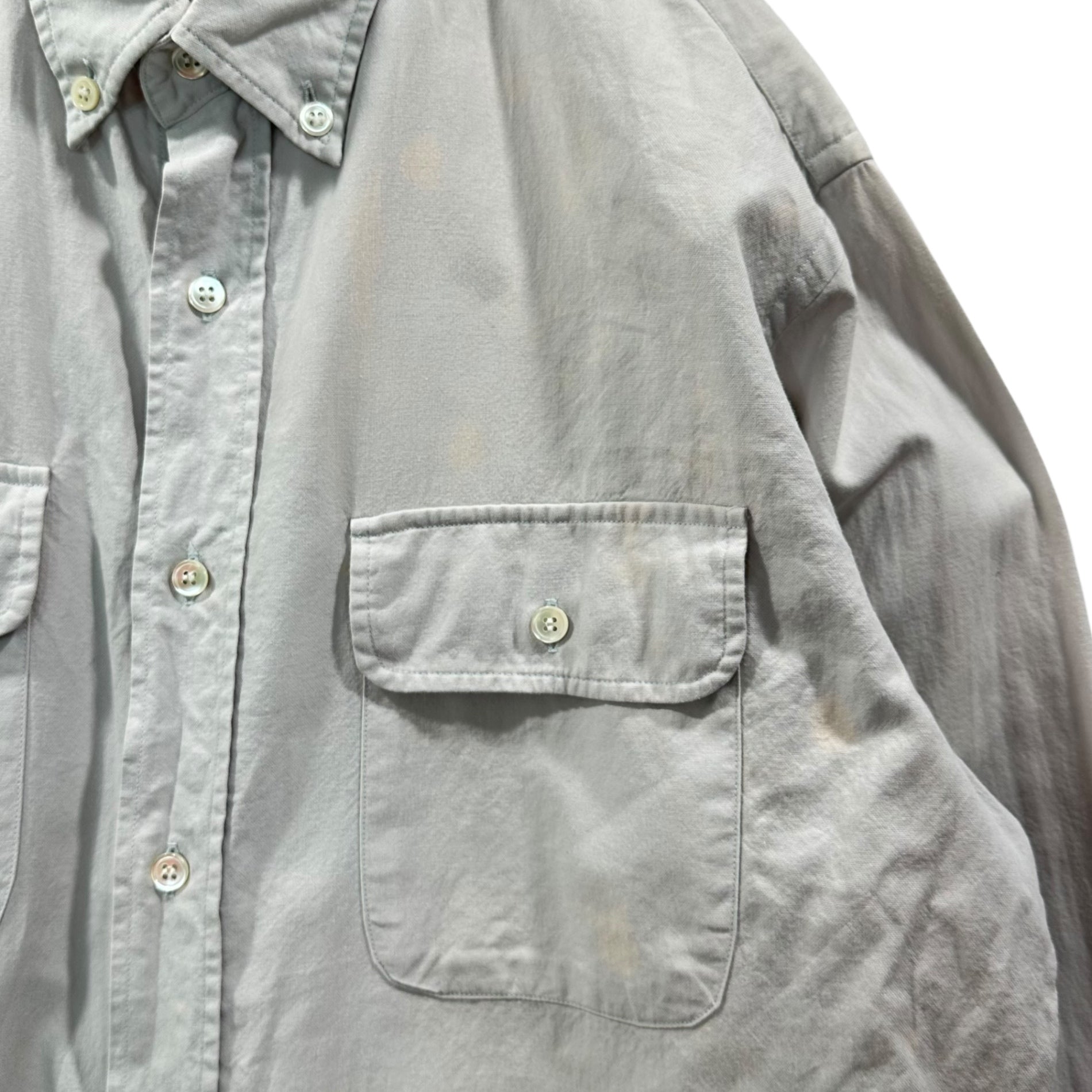GOODENOUGH(グッドイナフ) 00's Flap Pocket Cotton Button-Down Shirt フラップポケット コットン ボタンダウン シャツ M グレー