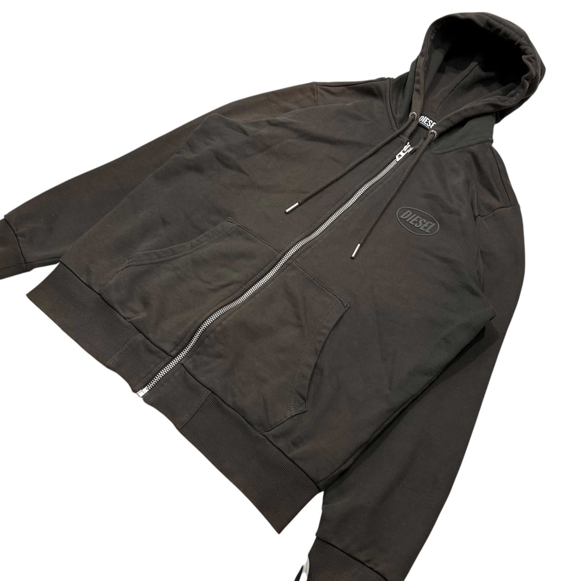 DIESEL(ディーゼル) S-GIRK-HOOD-ZIP-OVAL ロゴ ジップ パーカー A15244 L ブラウン