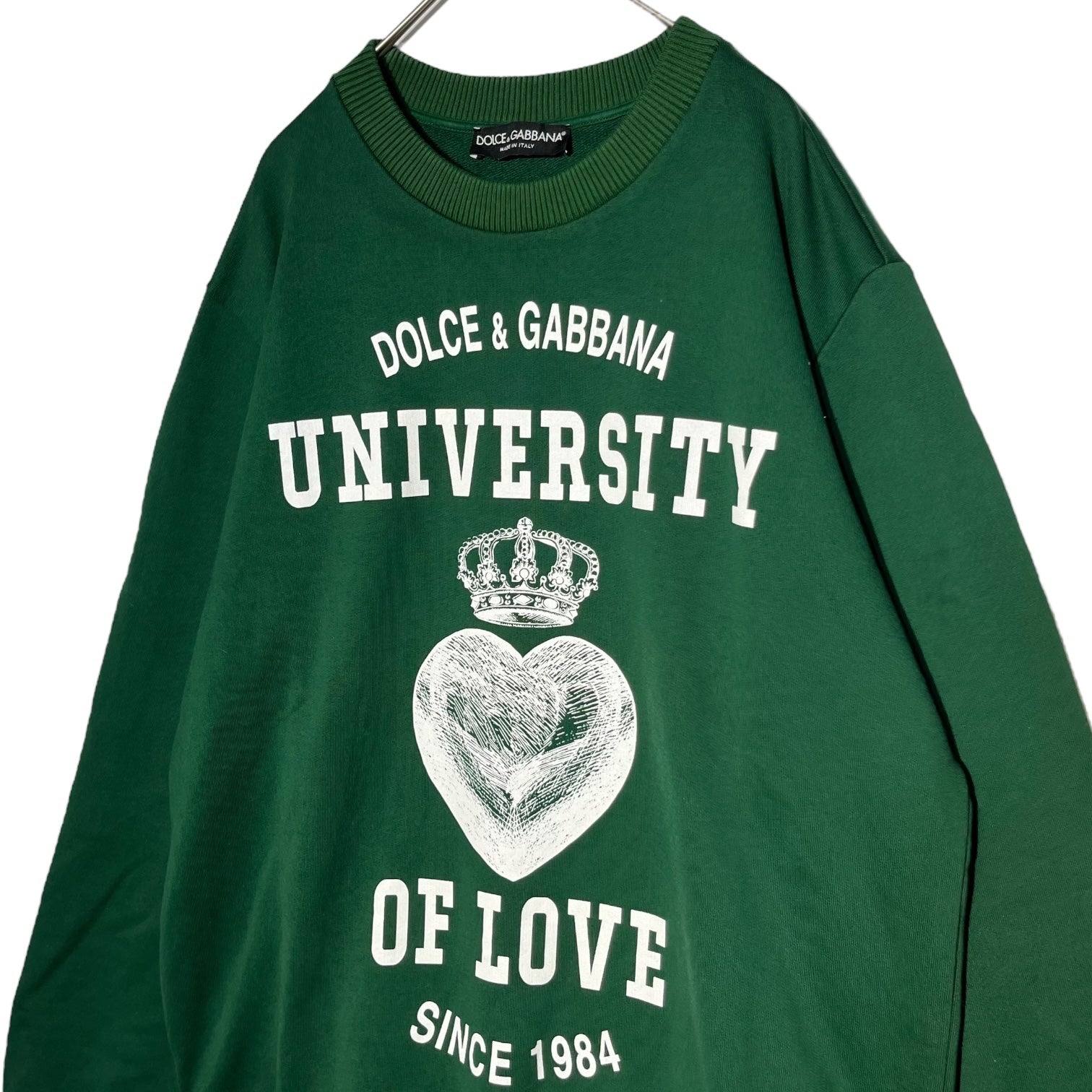 DOLCE&GABBANA(ドルチェ&ガッバーナドルガバ) UNIVERSITY OF LOVE PRINT SWEATS ユニバーシティ オブ ラブ プリント スウェット G9JV8T/FH7ZQ 48 グリーン