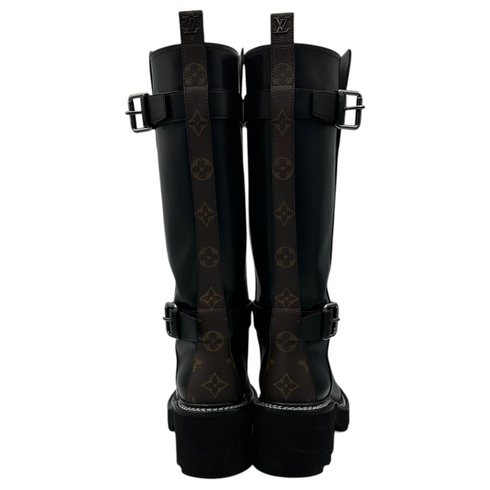 LOUIS VUITTON(ルイヴィトン) 24AW LV Beaubourg High Boot ボブール ライン ロング ブーツ カーフ 製造番号：MA0254 36(23cm程度) ブラック×ブラウン