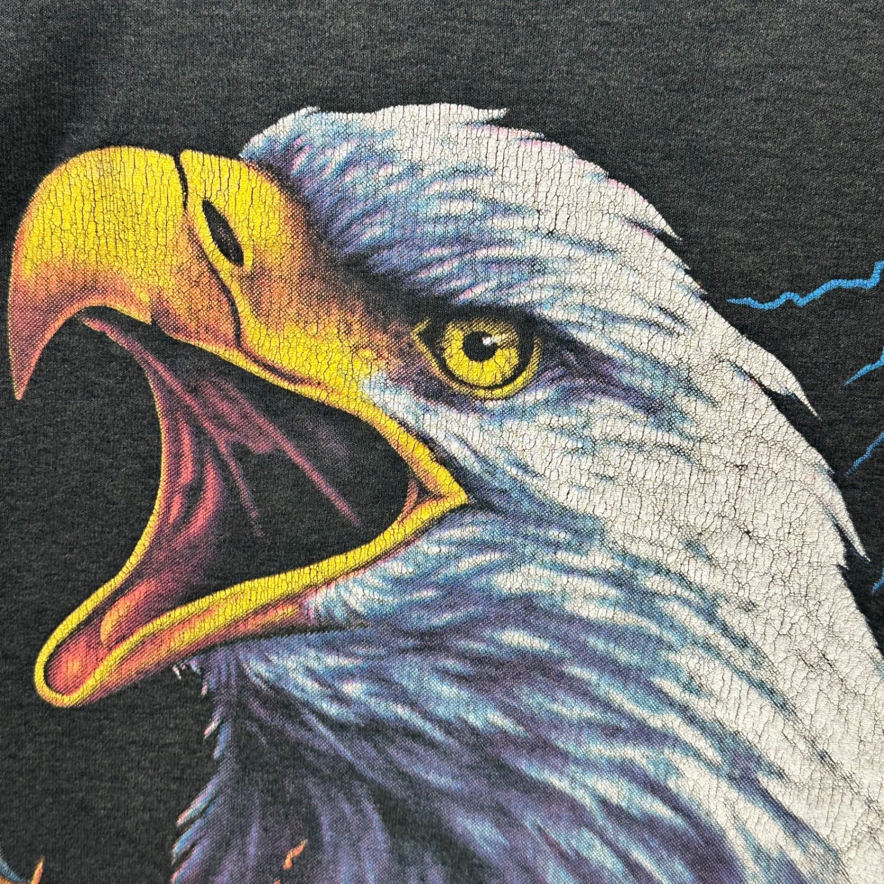 HARLEY DAVIDSON(ハーレーダビッドソン) 1990 © 3D EMBLEM TEE 鷹 稲妻
