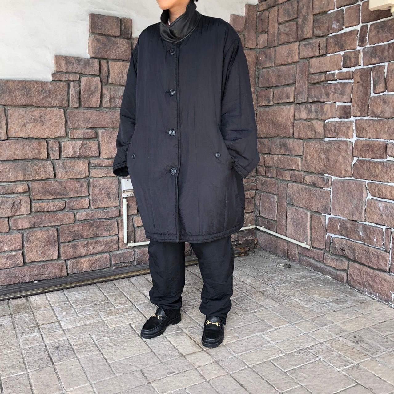 i.s. ISSEY MIYAKE(アイエスイッセイミヤケ) 88's ”is”logo reversible leather coat/リ