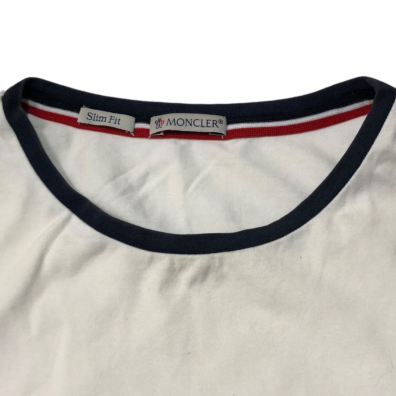 MONCLER(モンクレール) MAGLIA SLIMFIT/ロゴリンガーTシャツ B10918005900 L ホワイト