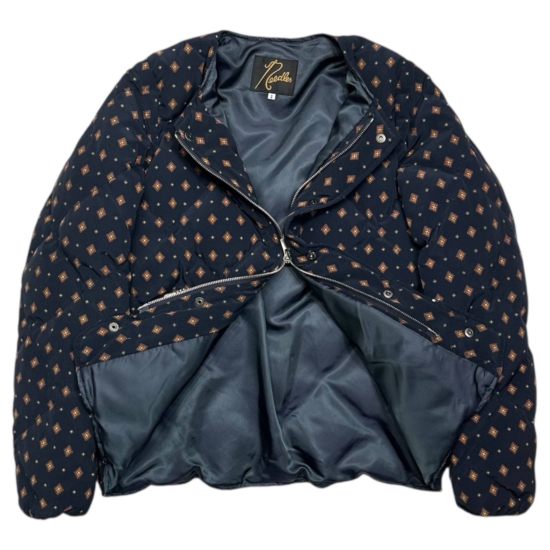 NEEDLES(ニードルズ) Small Paisley Quilted Down Jacket  スモールペイズリー キルティング ダウン ジャケット 2(M程度) ネイビー×レッド BEAMS BOY取扱