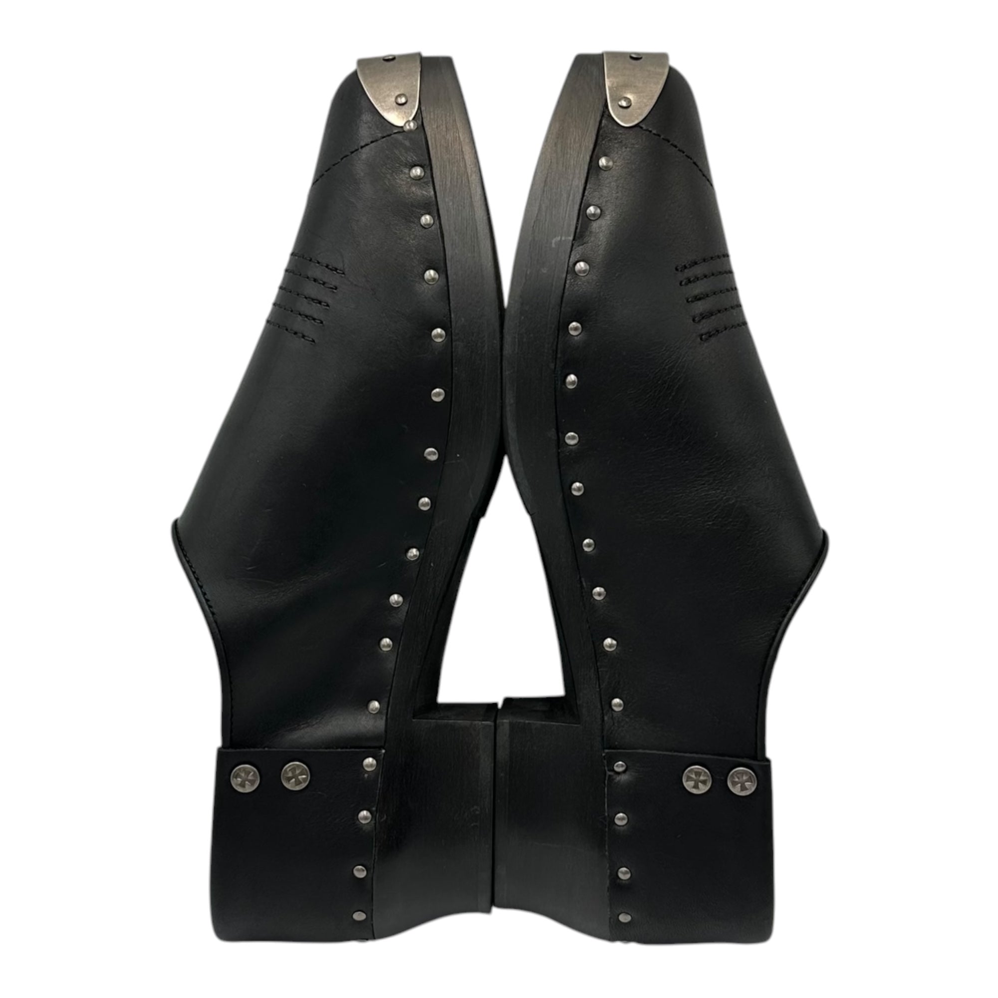 ENFANTS RICHES DEPRIMES(アンファン リッシュ デプリメ) Studded Leather Clogs スタッズ レザー クロッグス メタル スリッポン 40 ブラック×シルバー NUBIANなど取扱 ERD