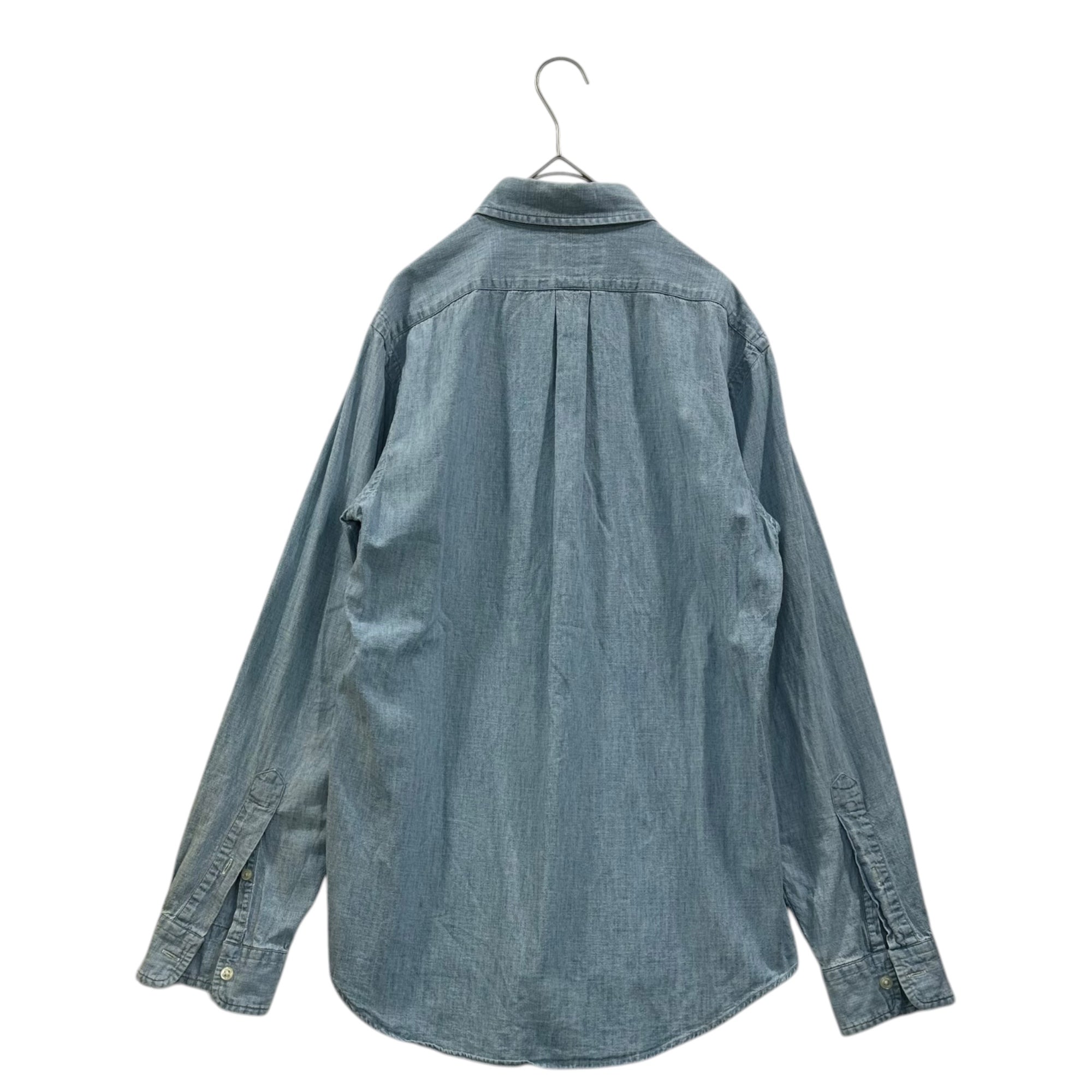 RALPH LAUREN(ラルフローレン) BD WOVER CHAMBRAY SHIRT ロゴ シャンブレー ボタンダウン 長袖 シャツ S スカイブルー