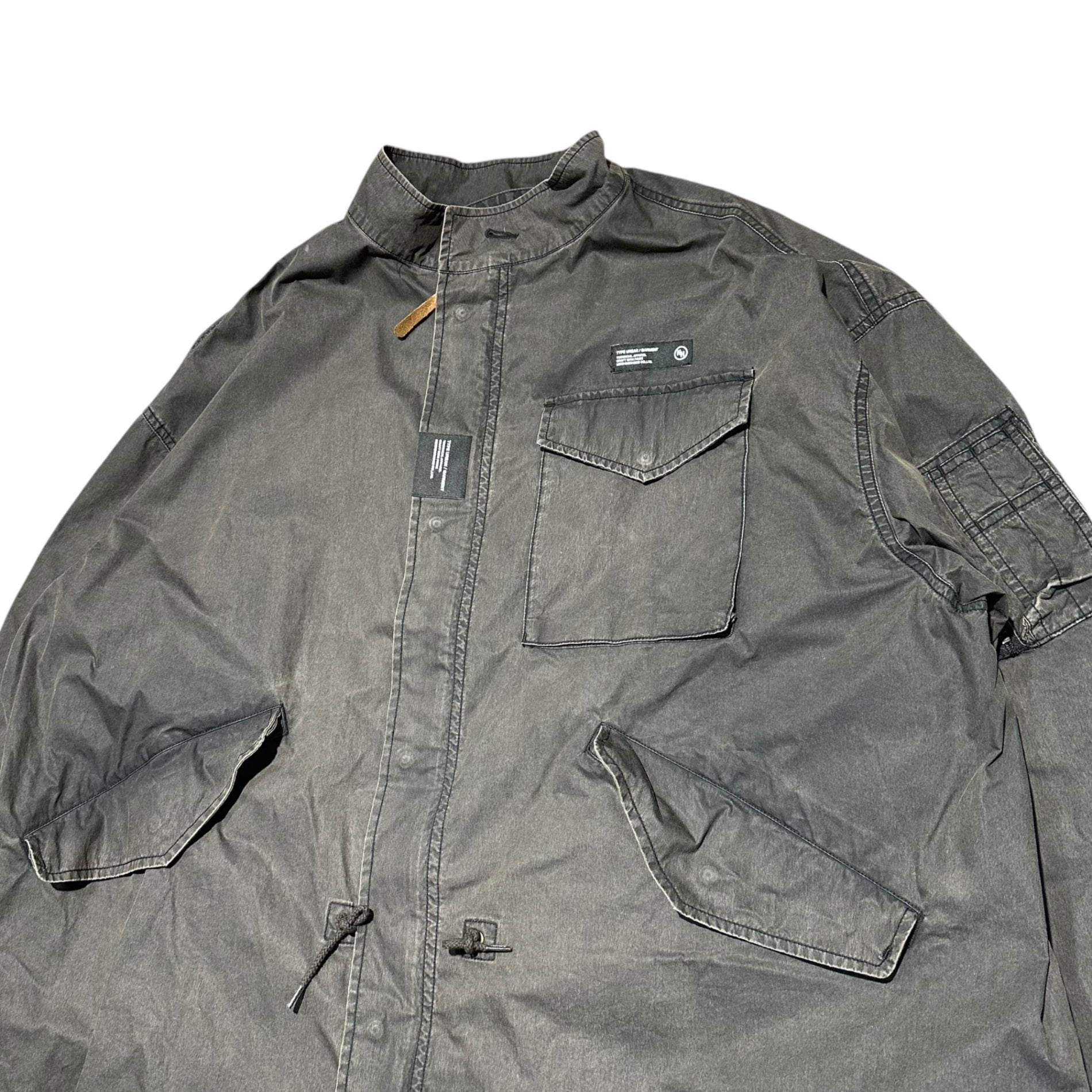 NEIGHBORHOOD(ネイバーフッド) 25SS FADED FIELD COAT - TIME AFTER TIME フェード 加工 フィールド コート 251SZNH-JKM05 L ブラック ミリタリー ジャケット