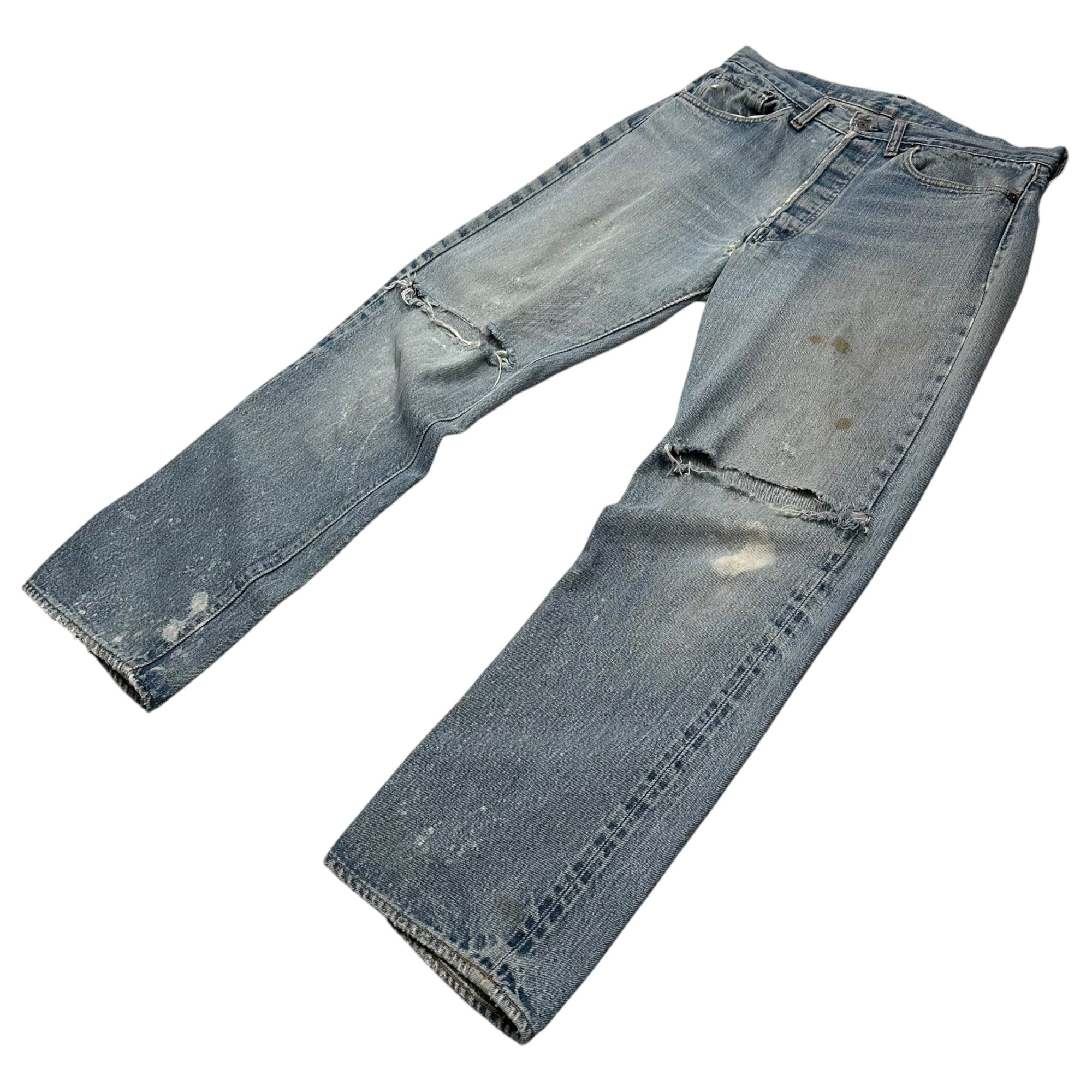 Levi's(リーバイス) 1973～1976's 501 Early 66 Model Vintage Denim Pants 66前期 ヴィンテージ デニム パンツ 実寸約W32 ライトインディゴ 70's 70年代 赤耳 ボタン裏6 66シングル