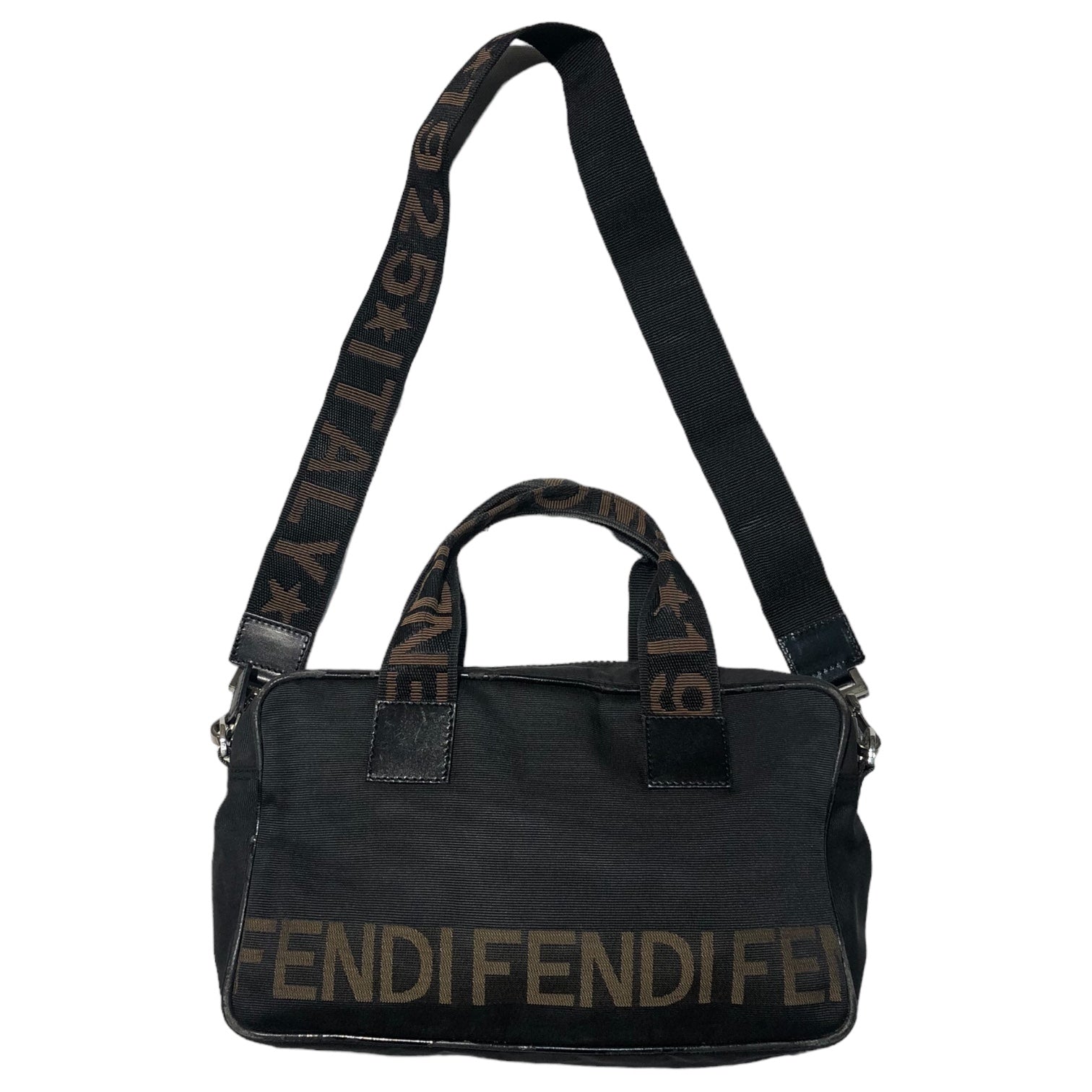 FENDI(フェンディ) vintage logo nylon shoulder bag ヴィンテージ ナイロン ロゴ ショルダー バッグ 2321.26627.098 ブラック×ブラウン OLD