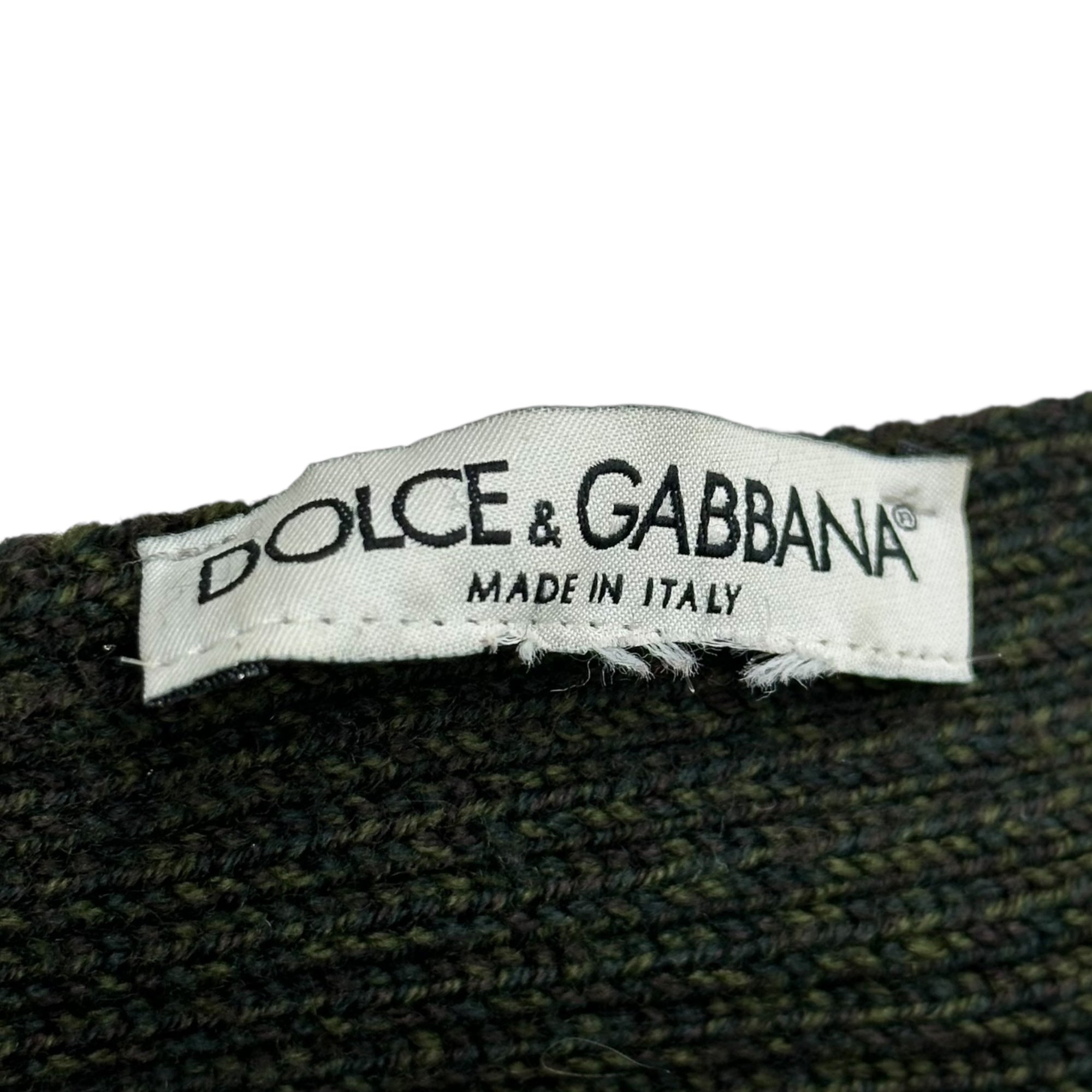 DOLCE&GABBANA(ドルチェ&ガッバーナドルガバ) wool scarf ウール マフラー ダークグリーン
