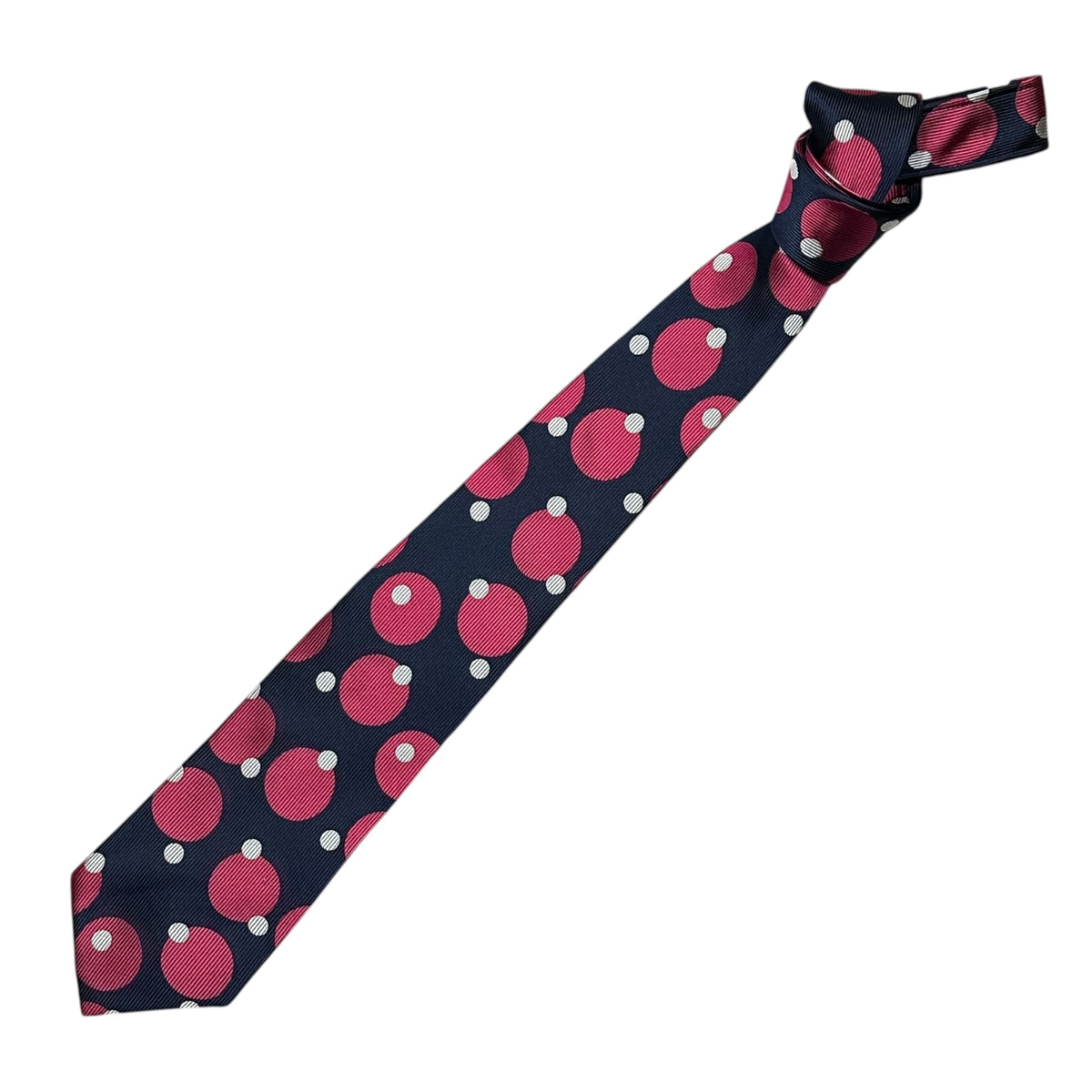 COMME des GARCONS HOMME DEUX(コムデギャルソンオムドゥ) Silk multi-color polka dot tie シルク マルチ ドット ネクタイ ネイビー×ピンク