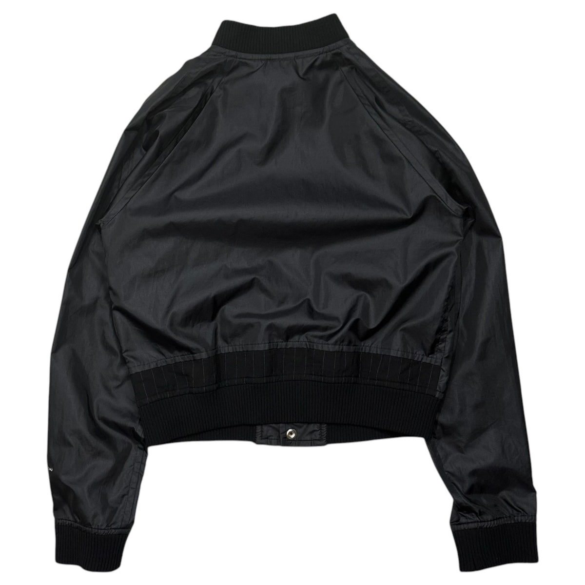 COMME des GARCONS(コムデギャルソン) 1990's Aoyama Exclusive: Wool and Nylon Patchwork Blouson 青山限定 バック ウール 切替 ナイロン ブルゾン KX-352050 FREE ブラック×ネイビー 品質表示タグプリント擦れ有 90s アーカイブ