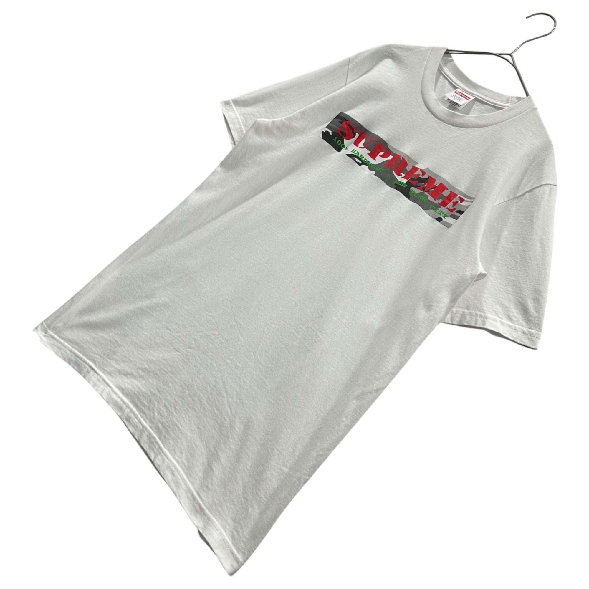 SUPREME(シュプリーム) 2025SS Hardcore Tee ハードコア Tシャツ S ホワイト カモフラ ロゴ