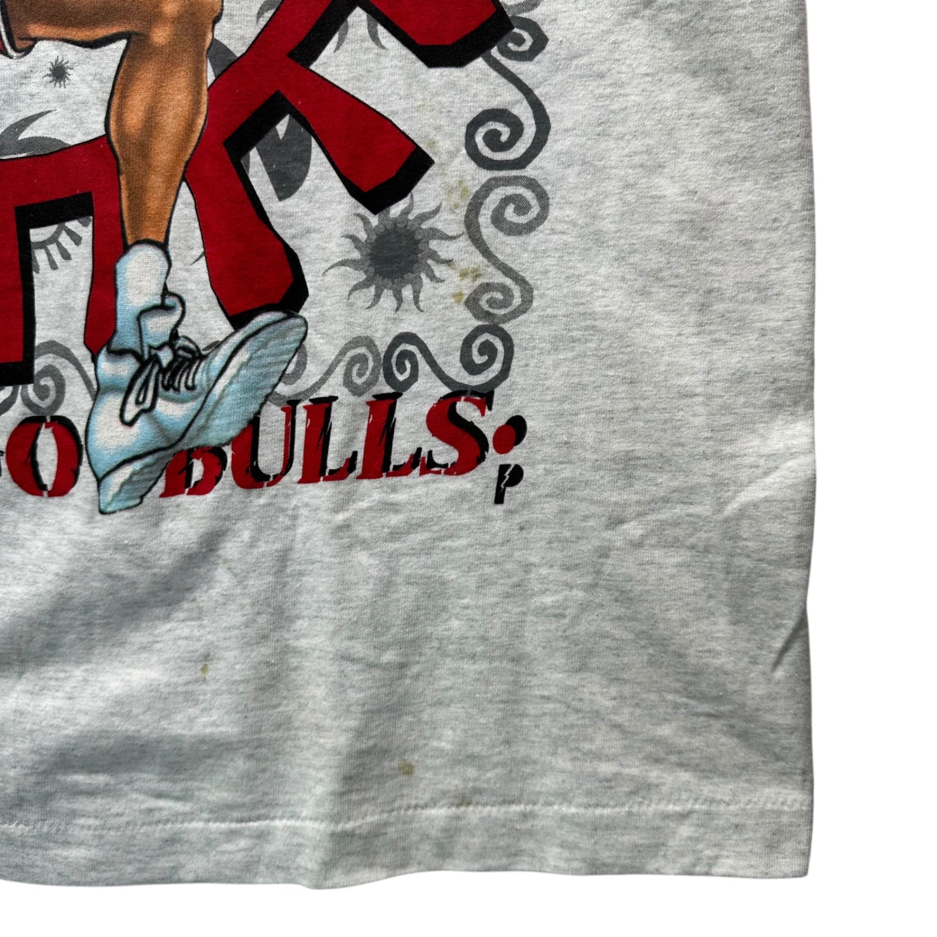 VINTAGE(ヴィンテージ) 90s Dennis Rodman Character T-Shirt 90年代 デニス ロッドマン キャラクター Tシャツ　 Ｌ グレー デッドストック プロプレイヤー NBA