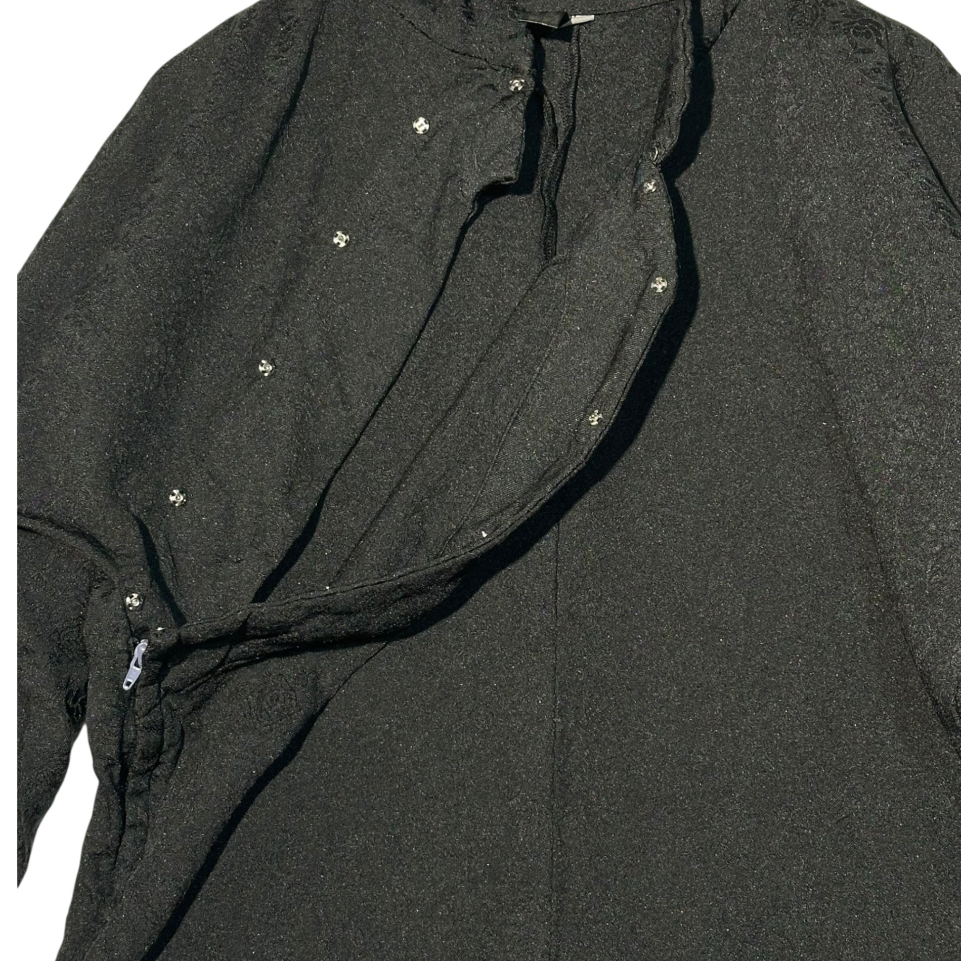 COMME des GARCONS COMME des GARCONS(コムデギャルソンコムデギャルソン) 15AW Sleeve Velour Panel China Dress 袖 ベロア 切替 チャイナ ドレス RP-O003 S ブラック AD2015 ロング ワンピース