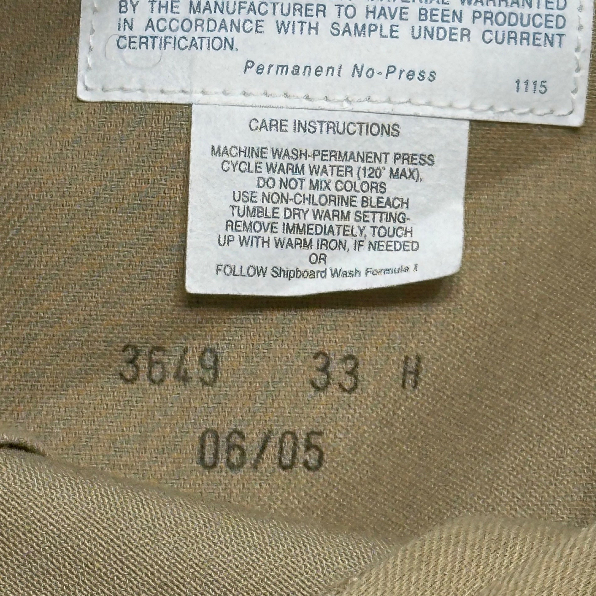 CREIGHTON(クレイトン) 65/35 U.S. NAVY Chino Trousers チノ トラウザー 33L ベージュ パンツ スラックス USA製