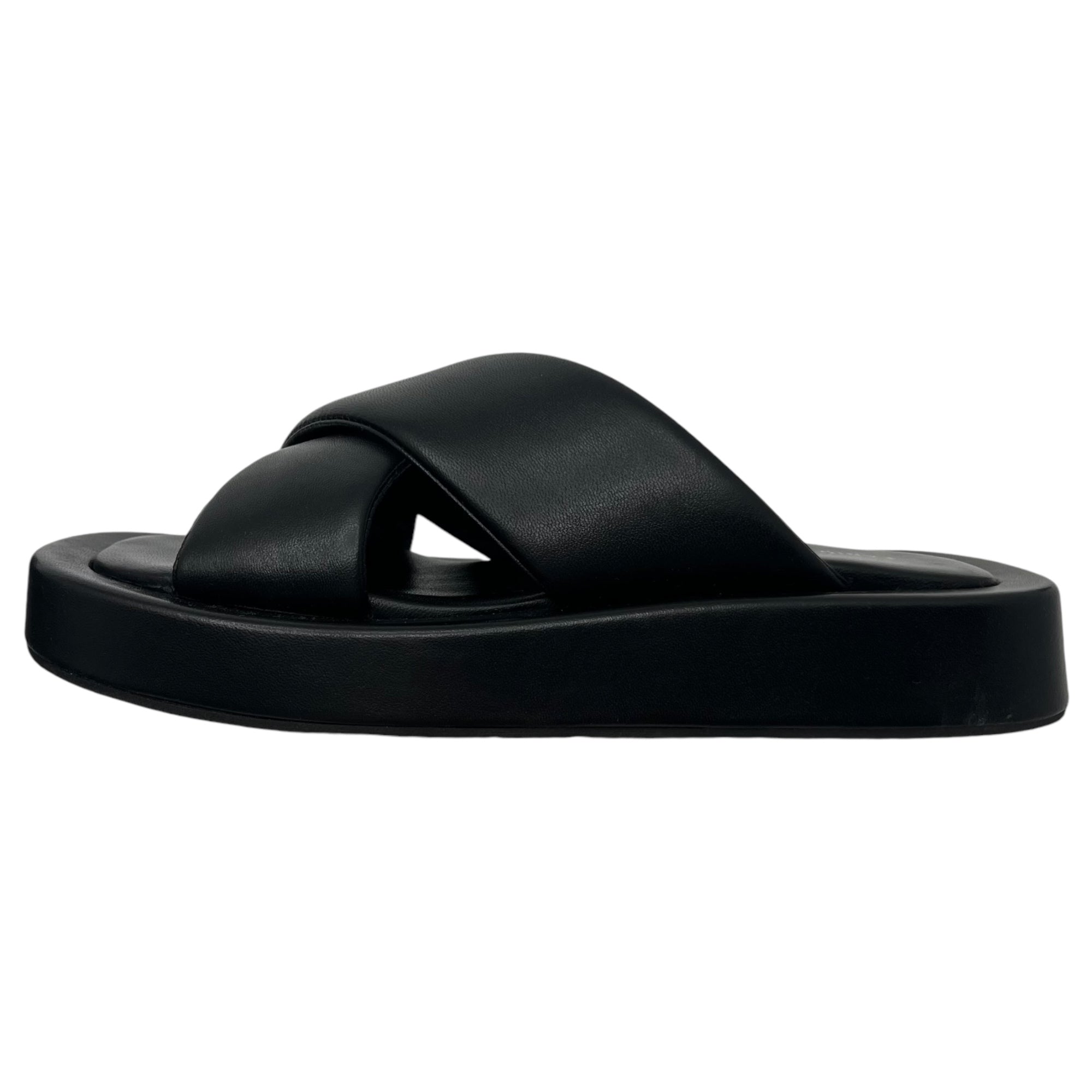 FABIO RUSCONI(ファビオルスコーニ) cross belt footbed sandals クロス ベルト フットベッド サンダル F42104 BL-010 37(23.5-24.0cm) ブラック 参考定価35,200円(税込)