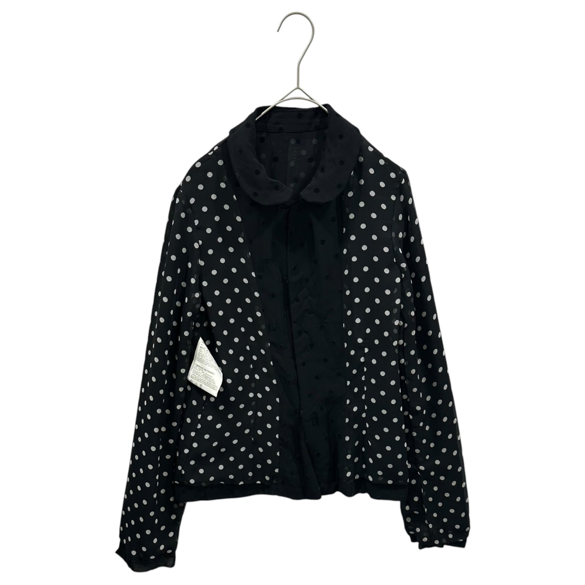 COMME des GARCONS COMME des GARCONS(コムデギャルソンコムデギャルソン) Inside-Out Sheer Polka Dot Jacket インサイドアウト シアー ドット ジャケット W11J003 SS ブラック×ホワイト フランス製 レーヨン